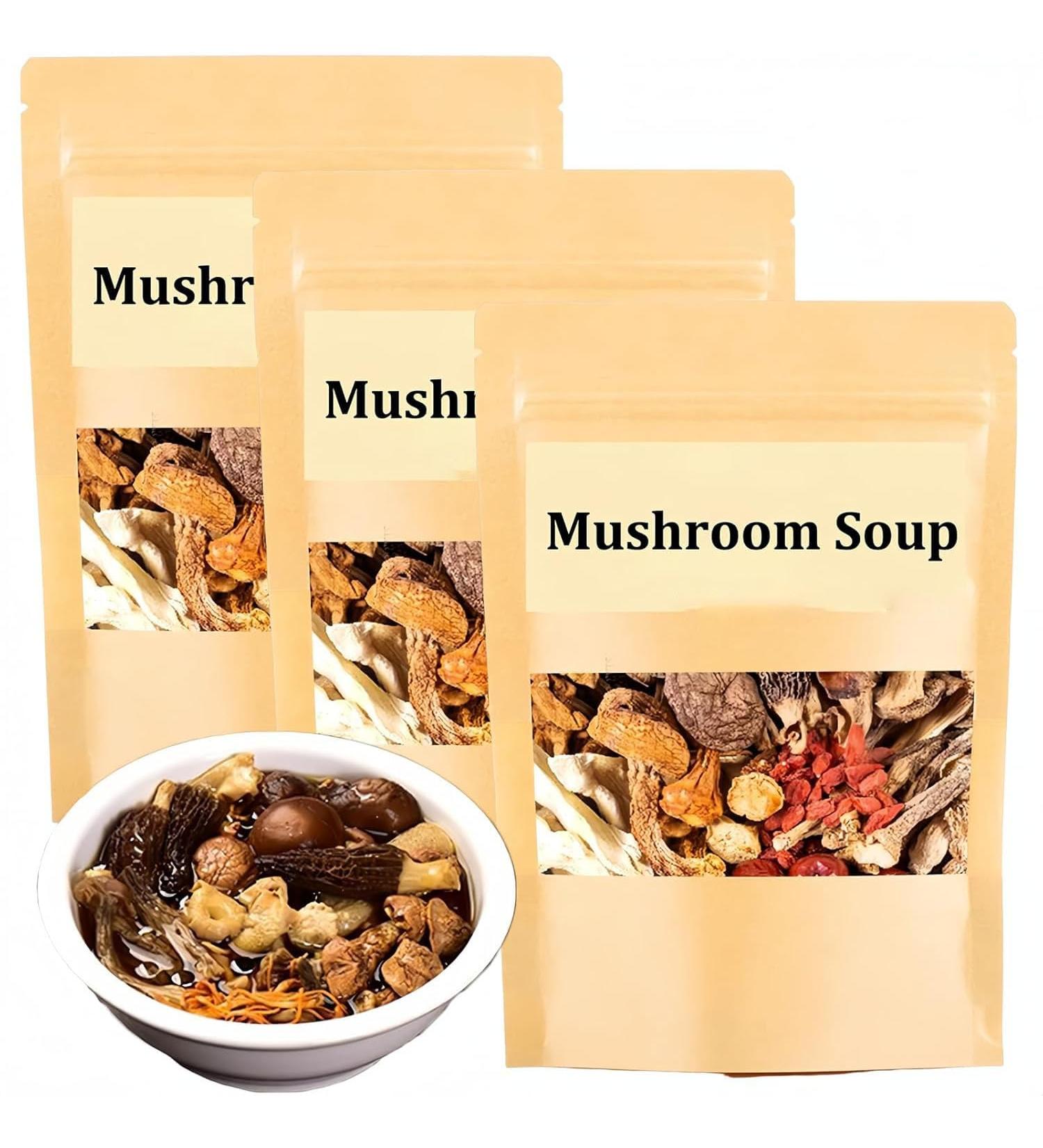 LXCJZY Soup Package Of 11 Types Of Mushrooms Mushroom Soup Bag Nutritious Mushroom and Herb Soup Set Dry Abalone Nutritious (45g/bag 3pcs) 3pcs 45 g (Pack of 1) - Buy Online on GoSupps.com