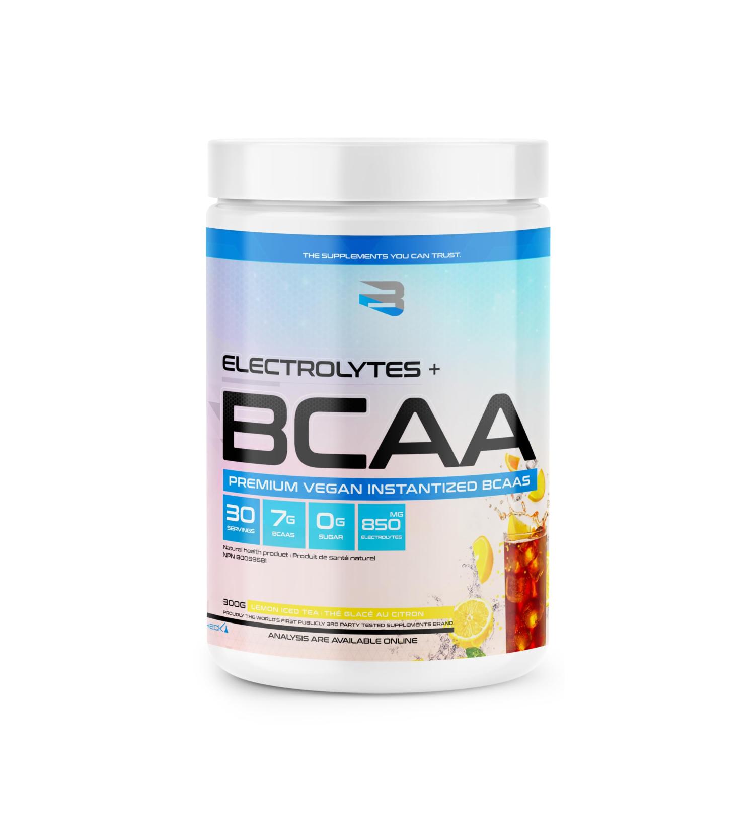 Believe Supplements Electrolytes+BCAA: Optimize Hydration and Muscle Recovery with Branched-Chain Amino Acids and Essential Electrolytes - Enhance Performance and Replenish Vital Nutrients Today! (Lemon Iced Tea)