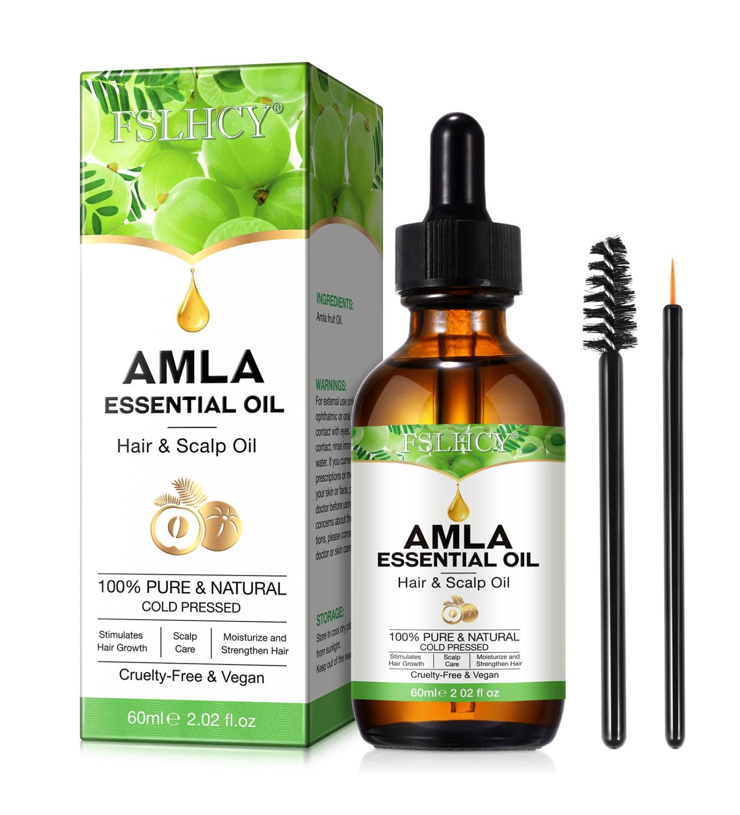 Amla Oil 60ML - Natural & Vegan Hair Oil for Healthy Growth Thicker Fuller Shinier Hair for Men & Women - International Shipping Available - Buy Online on GoSupps.com