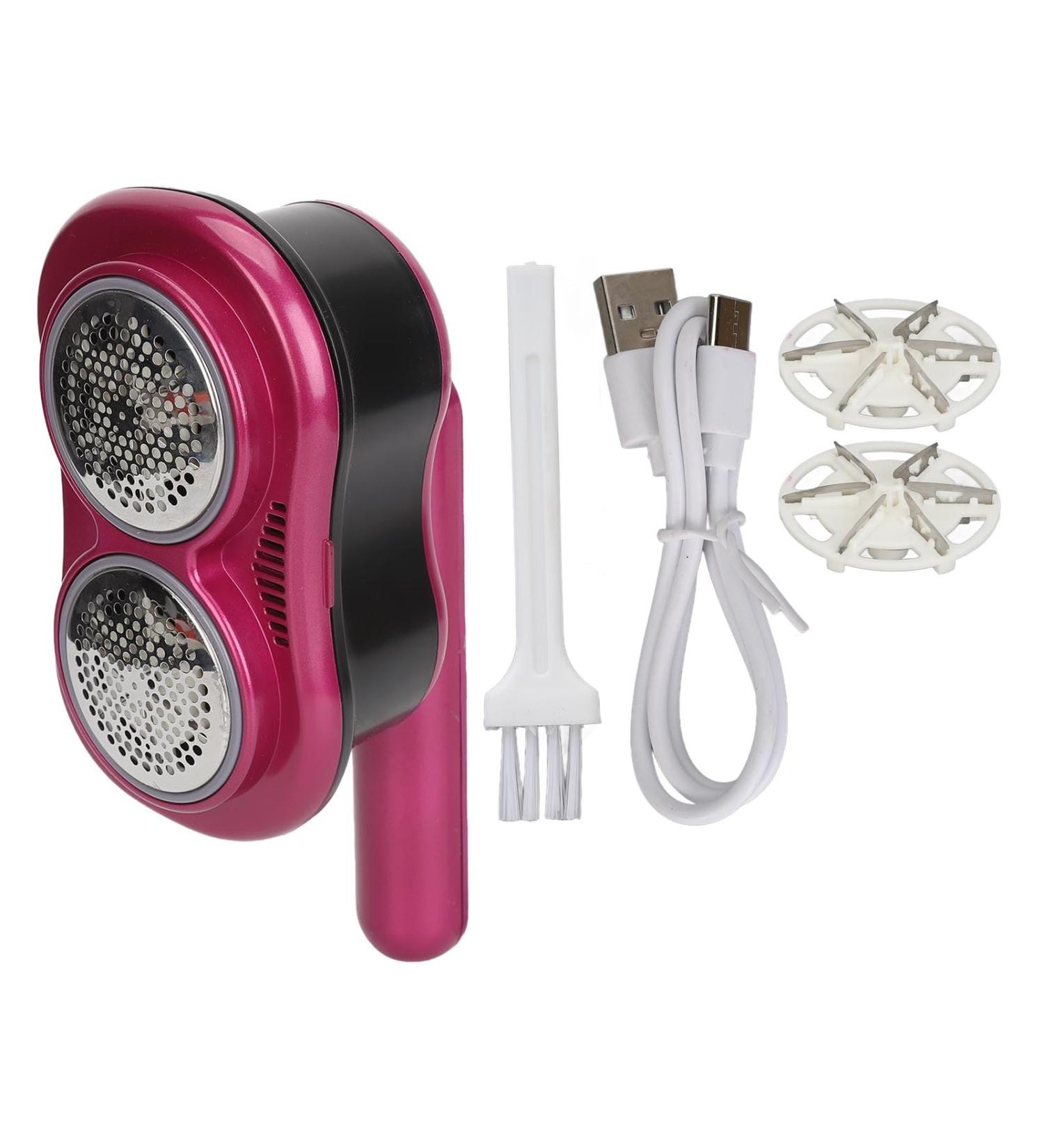 Dual Head USB Rechargeable Fabric Lint Remover | Portable Sweater Defuzzer in Purple for Home & Travel - Buy Online on GoSupps.com
