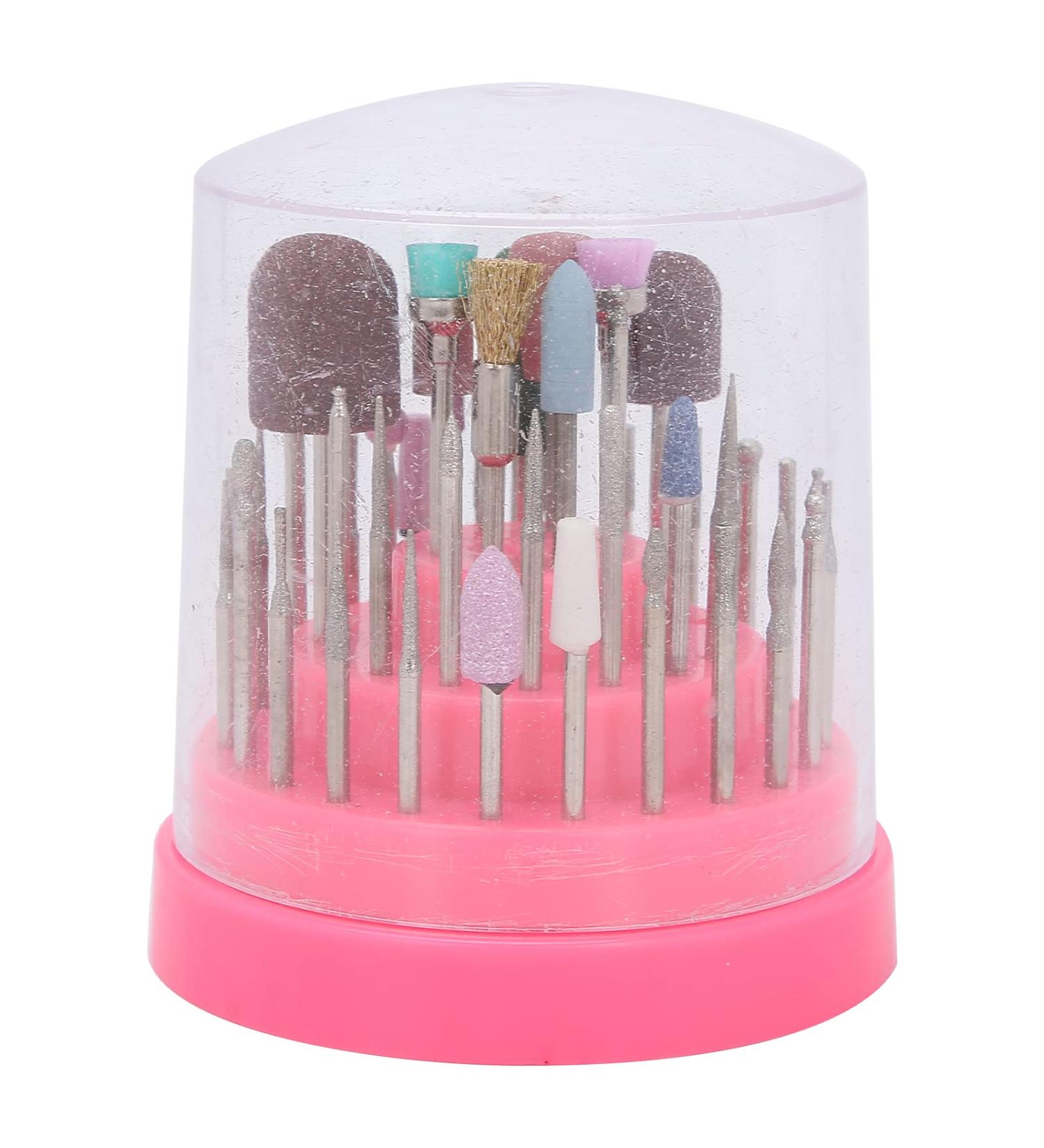 Anggrek 45-Part Nail Drill Set - Pink at Home Salon Tool for Manicure & Nail Polishing | Best Nail Polier Accessories - International Shipping - Buy Online on GoSupps.com
