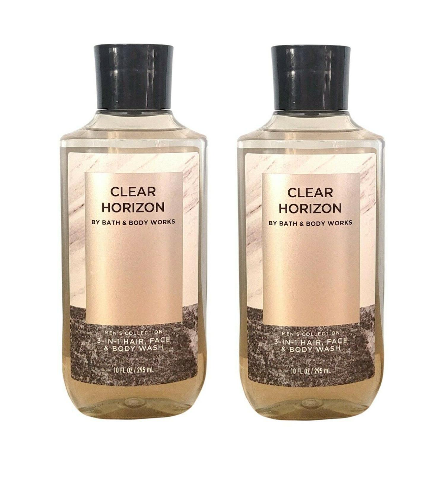 Bath and Body Works For Men 3-in-1 Hair Face & Body Wash - Value Pack lot of 2 - Full Size (Clear Horizon) Clear Horizon 10 Fl Oz (Pack of 2)