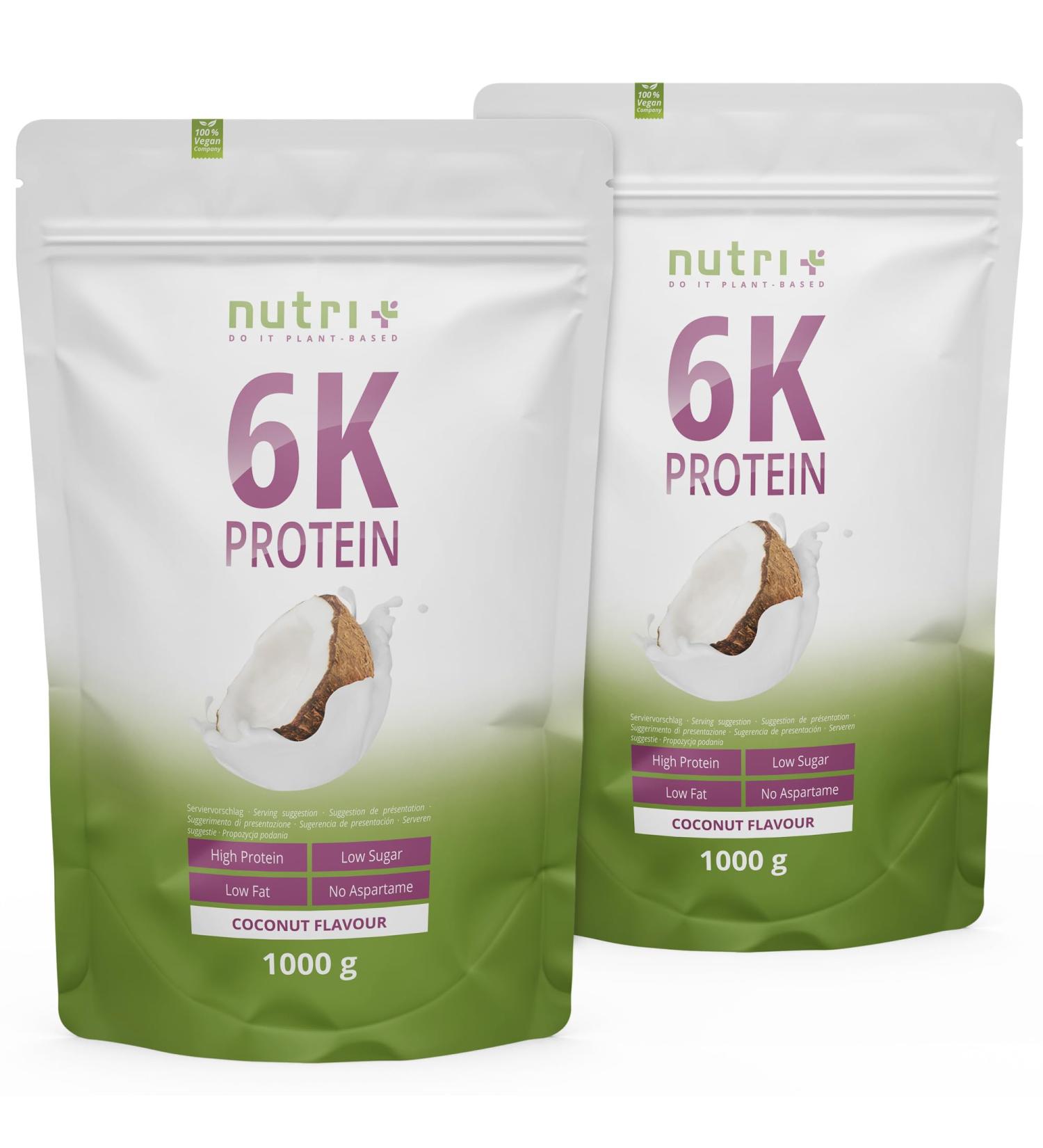 Nutri+ Coconut Protein Shake 2kg - 83% Protein Lactose-Free 6k Protein Powder 2 Pack - Buy Online on GoSupps.com