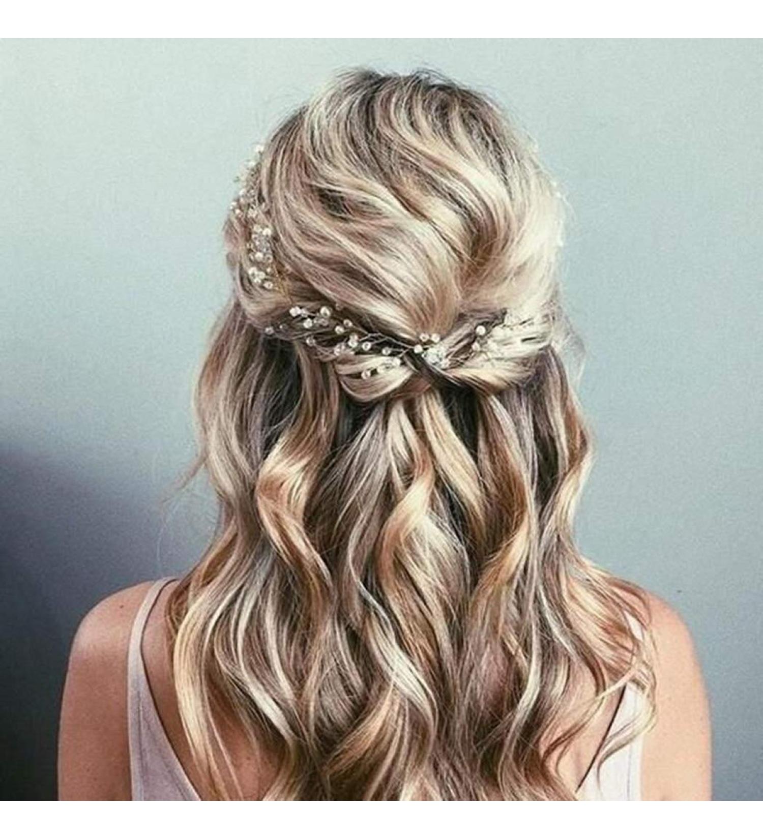 Artio Bride Wedding Pearl Hair Vine Accessory - Silver Headpiece for Women and Baby Girls - Buy Online on GoSupps.com