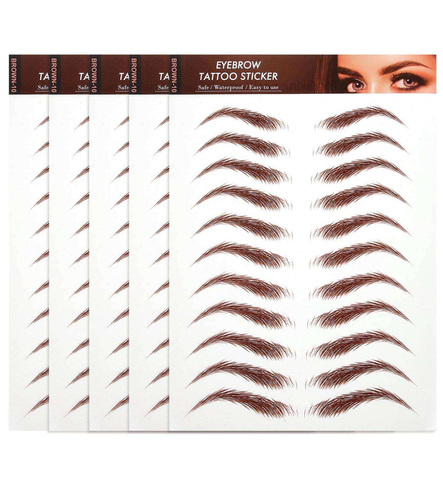 Angoily 5feuilles Autocollants Sourcils Transferts Faux Sourcils Marron Kit Maquillage Autocollants Stickers D collables Produits Maquillage - Buy Online on GoSupps.com