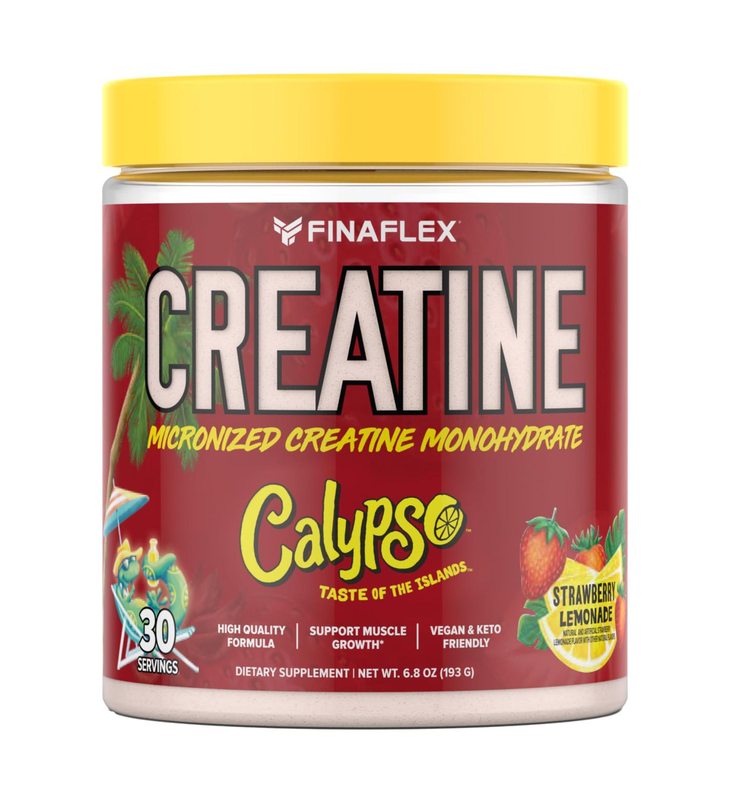 FINAFLEX Pure Creatine + Calypso Strawberry Lemonade - 7.5 oz - Supports Muscle Growth - 5g of Micronized Creatine Monohydrate - 30 Servings - Buy Online on GoSupps.com