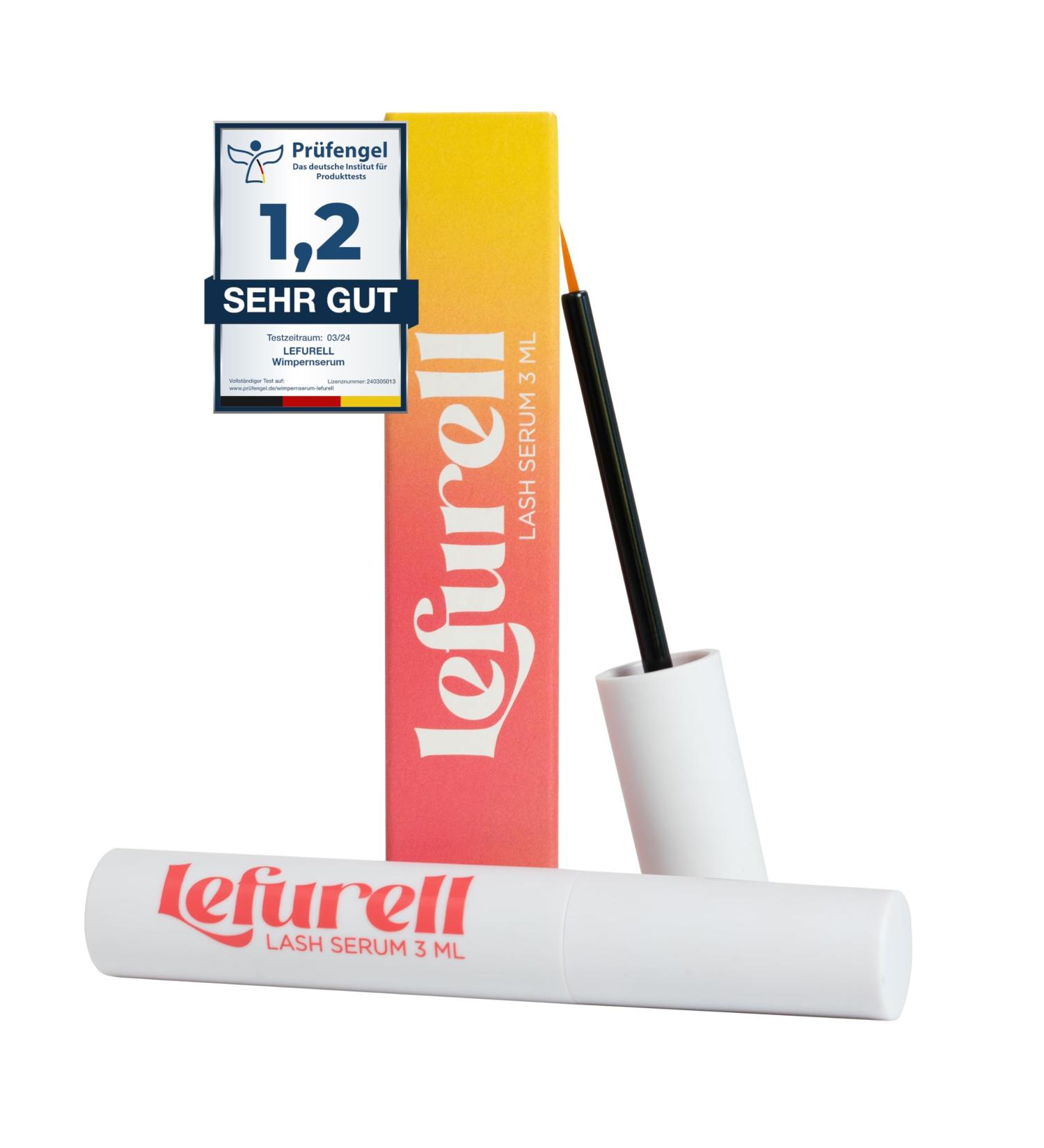 LEFURELL Eyelash Serum - Fast Growth for Long Full & Healthy Lashes | Hormone-Free Vegan Made in Germany 3 ml - Buy Online on GoSupps.com
