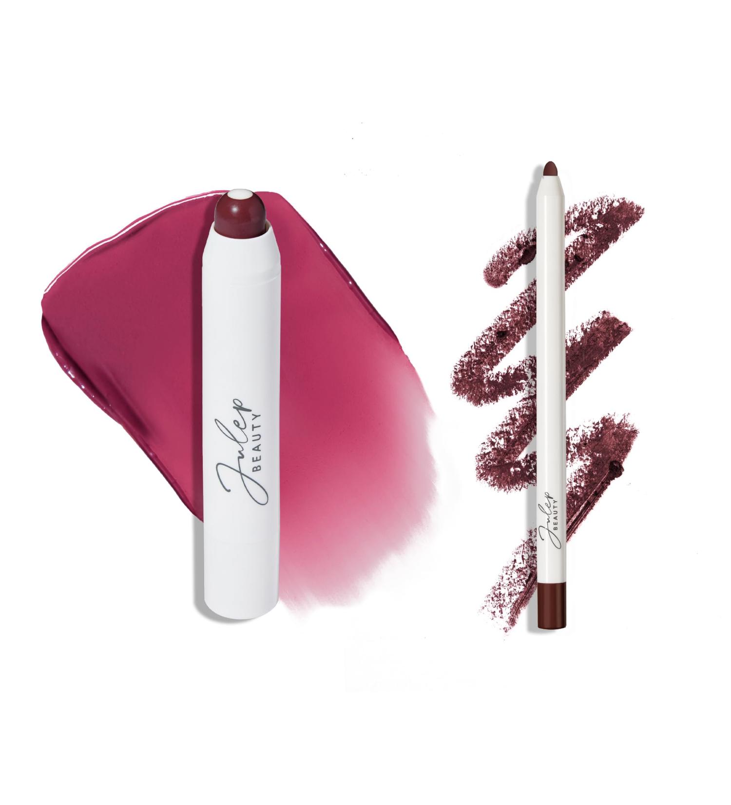 Julep The Perfect Pair 2pc Set It's Balm Tinted Lip Balm Vamped Up and With a Trace Retractable Creamy Long-Lasting Lip Liner Black Cherry - Buy Online on GoSupps.com