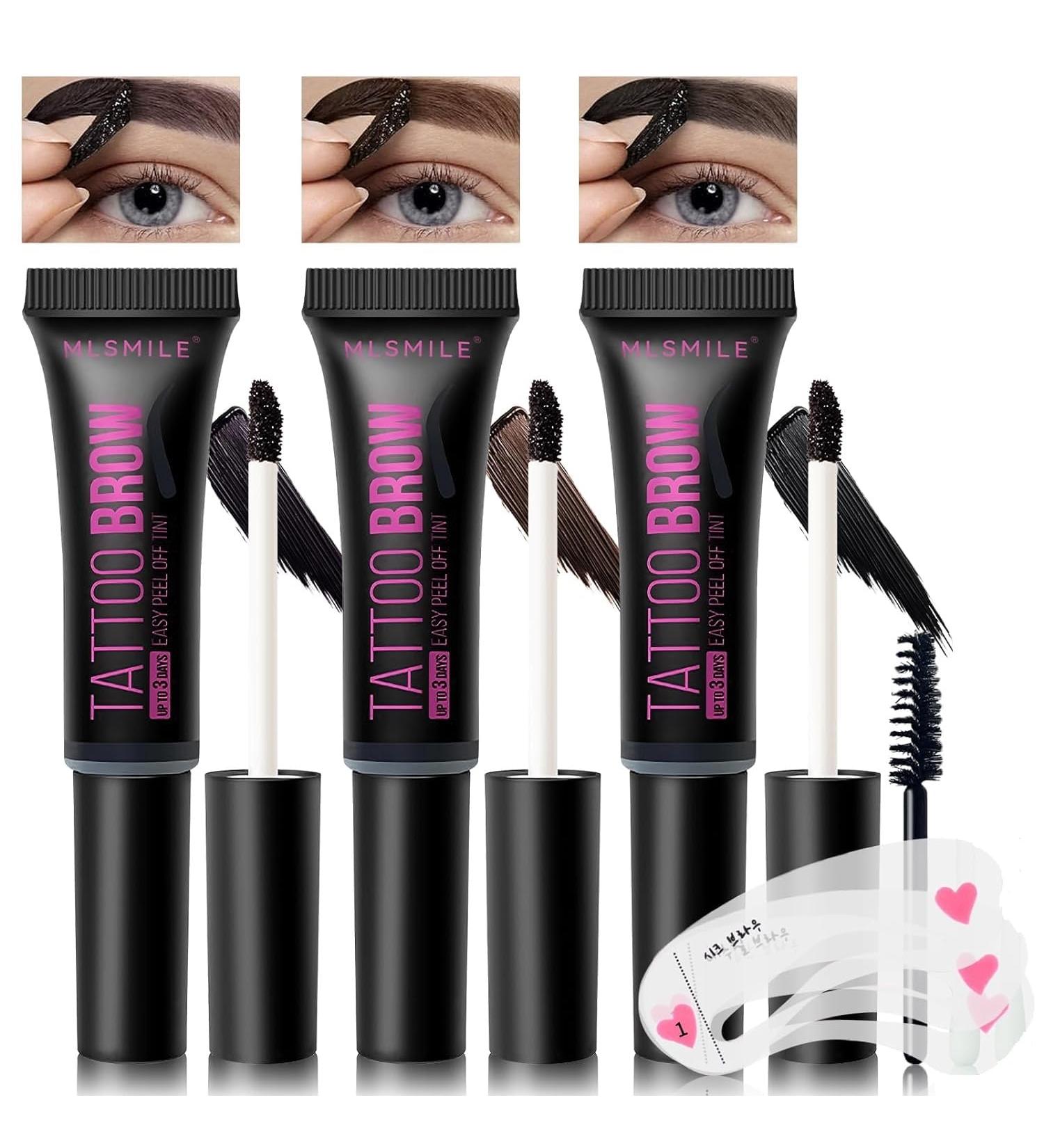 Beliky Girl Tattoo Gel Peel-Off Eyebrow Tint Long-Lasting Complexion Gel Waterproof Transferproof Hard up to 3 days with Stencil & Brush - Buy Online on GoSupps.com