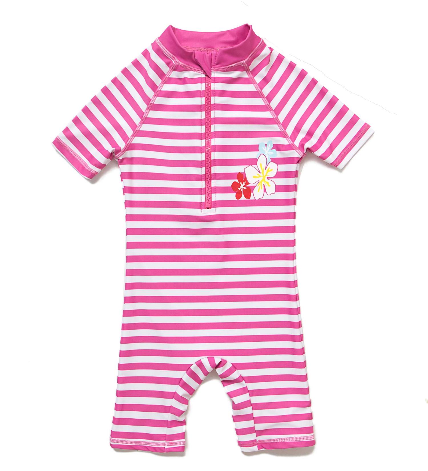 Bonverano Baby Girls Sunsuit UPF 50+ Swimsuit Set with Sun Hat - Stripe, One Size - Buy Online on GoSupps.com