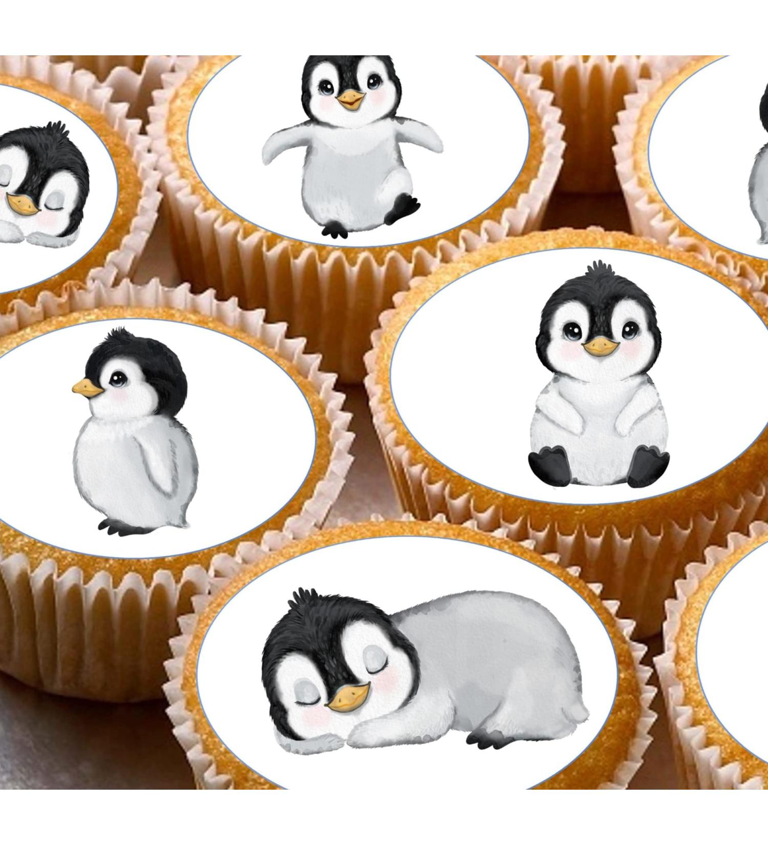 Penguin chicks 24 edible PRE CUT wafer paper cupcake toppers - Buy Online on GoSupps.com