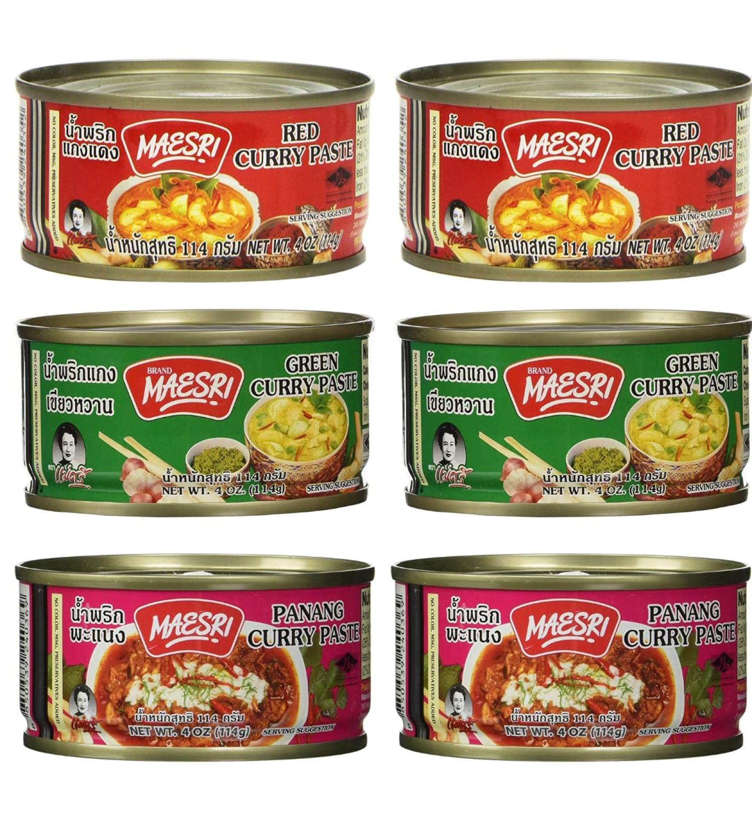 Maesri Thai Curry - Favourite Taster Pack - Red Curry Green Curry Panang Curry - Buy Online on GoSupps.com