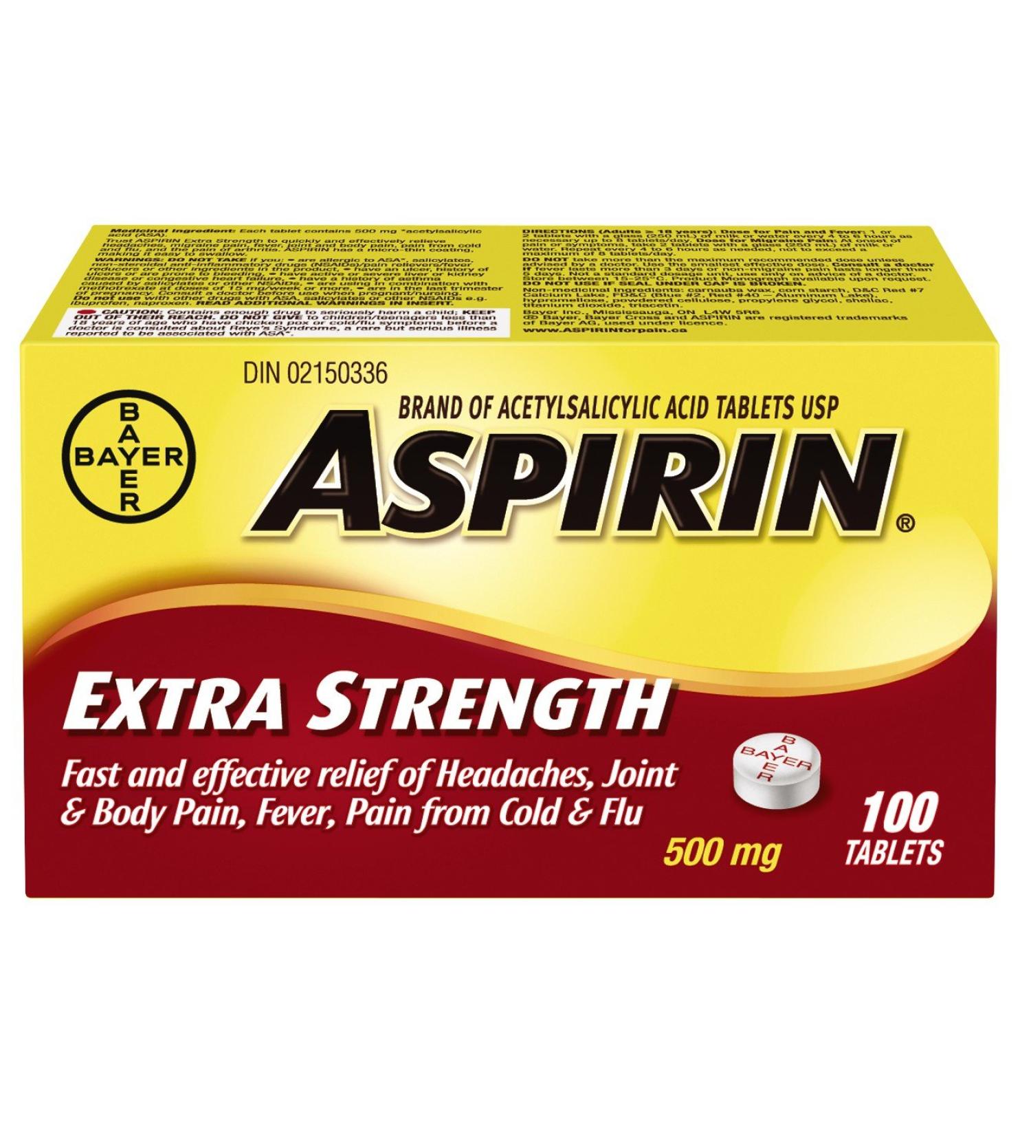 ASPIRIN Extra Strength Tablet 500 mg - Buy Online on GoSupps.com