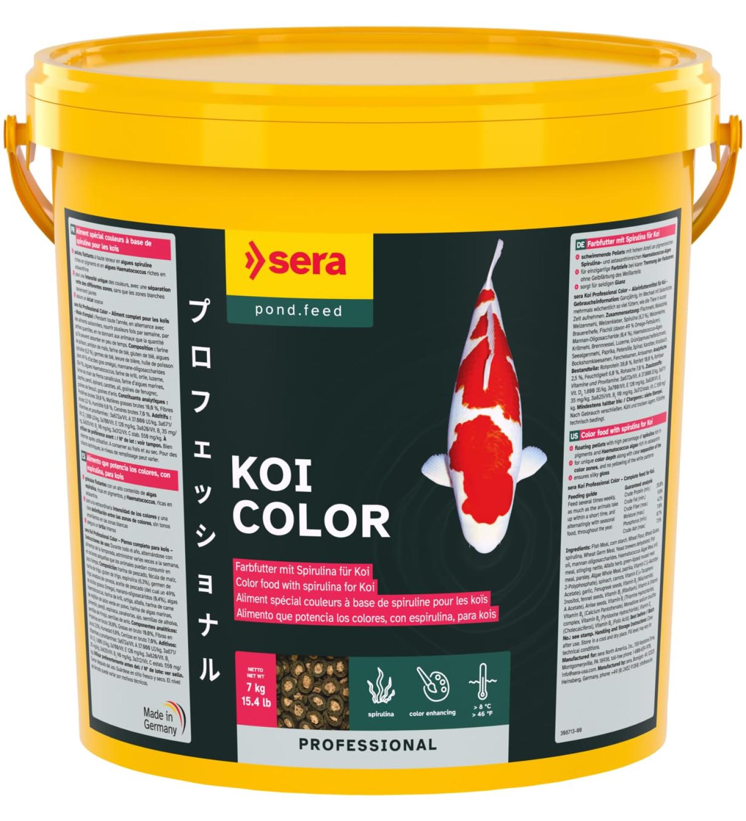 Sera Koi Professional Spirulina Color Card 7 kg - Premium Koi Food for Vibrant Colors | Supports Growth & Reduces Algae | Shipping Worldwide - Buy Online on GoSupps.com
