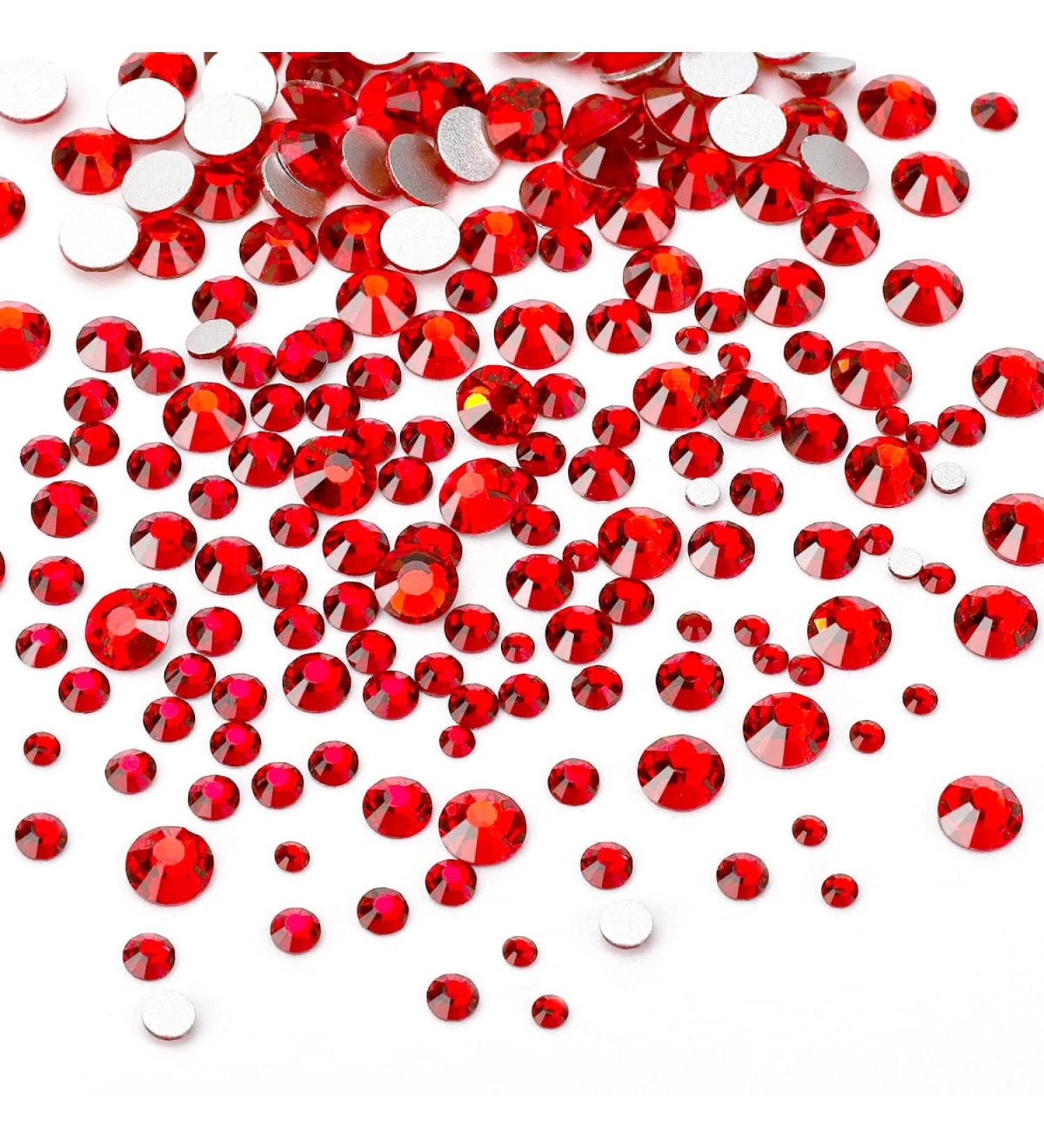 Casytomer 2080 Pieces Flat Bottom Red Crystal Rhinestone Round Gems - S6 S16 | Shop Now! - Buy Online on GoSupps.com