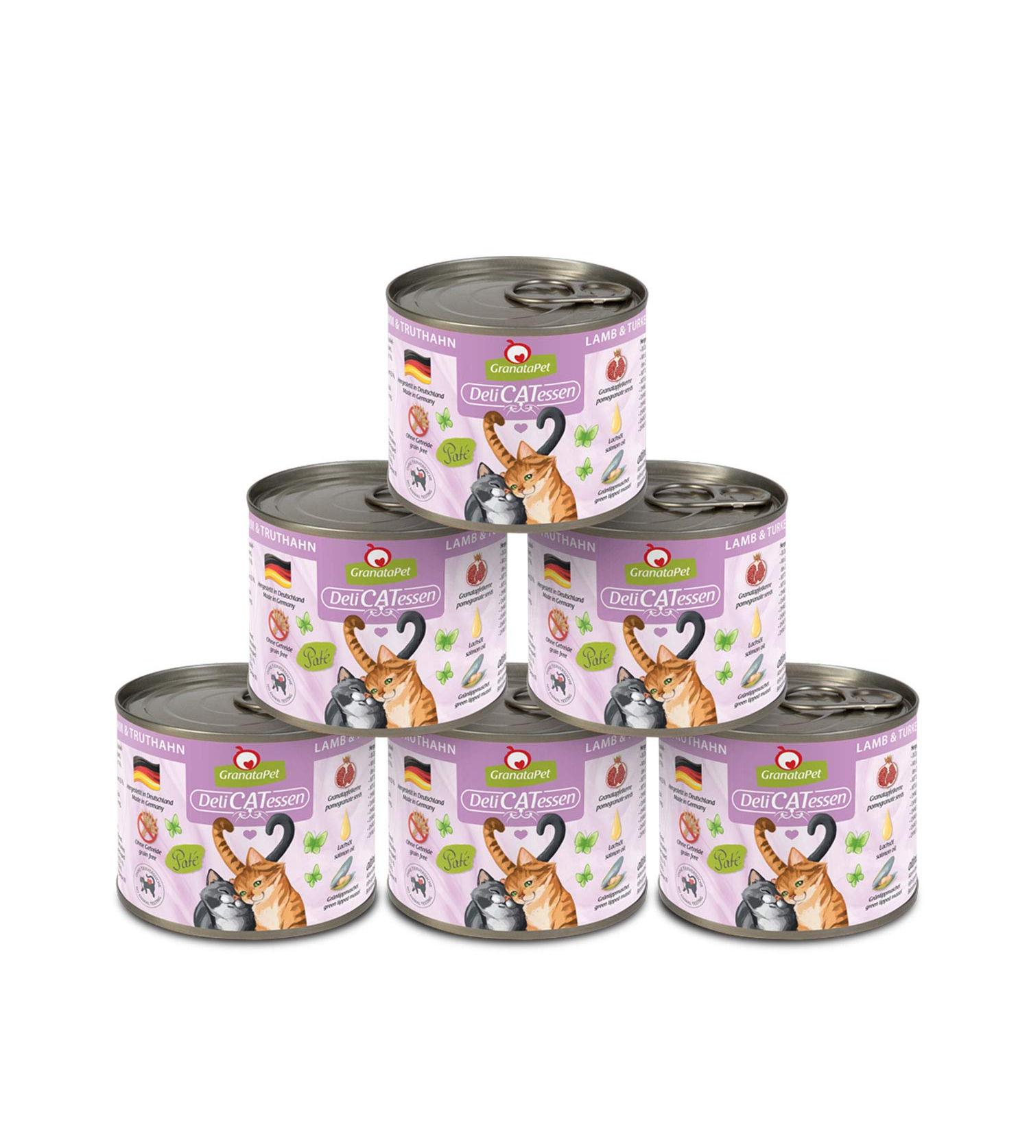 Granapet Delicatessen Lamb & Turkey Wet Cat Food - Grain-Free Sugar-Free Gourmet Meals - 6 x 200g Pack - Buy Online on GoSupps.com