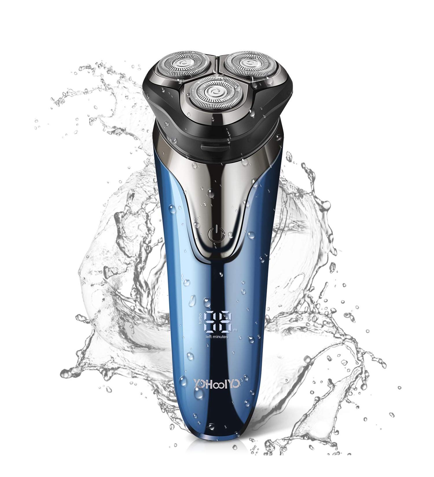 YOHOOLYO Electric Razor for Men - Waterproof Rotary Shaver, USB Rechargeable with Pop-Up Trimmer - Buy Online on GoSupps.com