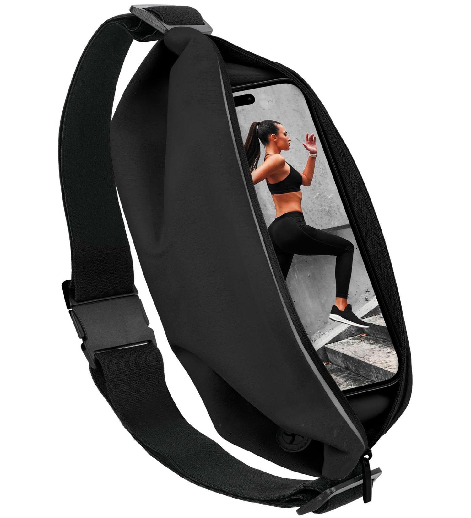 Moex Easy Bag for Samsung Galaxy S23 Ultra | Waterproof Running Belt & Jogging Cell Phone Bag - Black - Buy Online on GoSupps.com