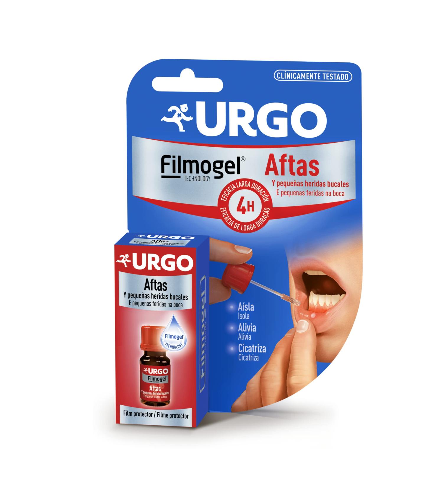 Urgo - Aftas Filmogel - Treatment of aftas and minor heridas bucales - Frasco 6ml with spatula
