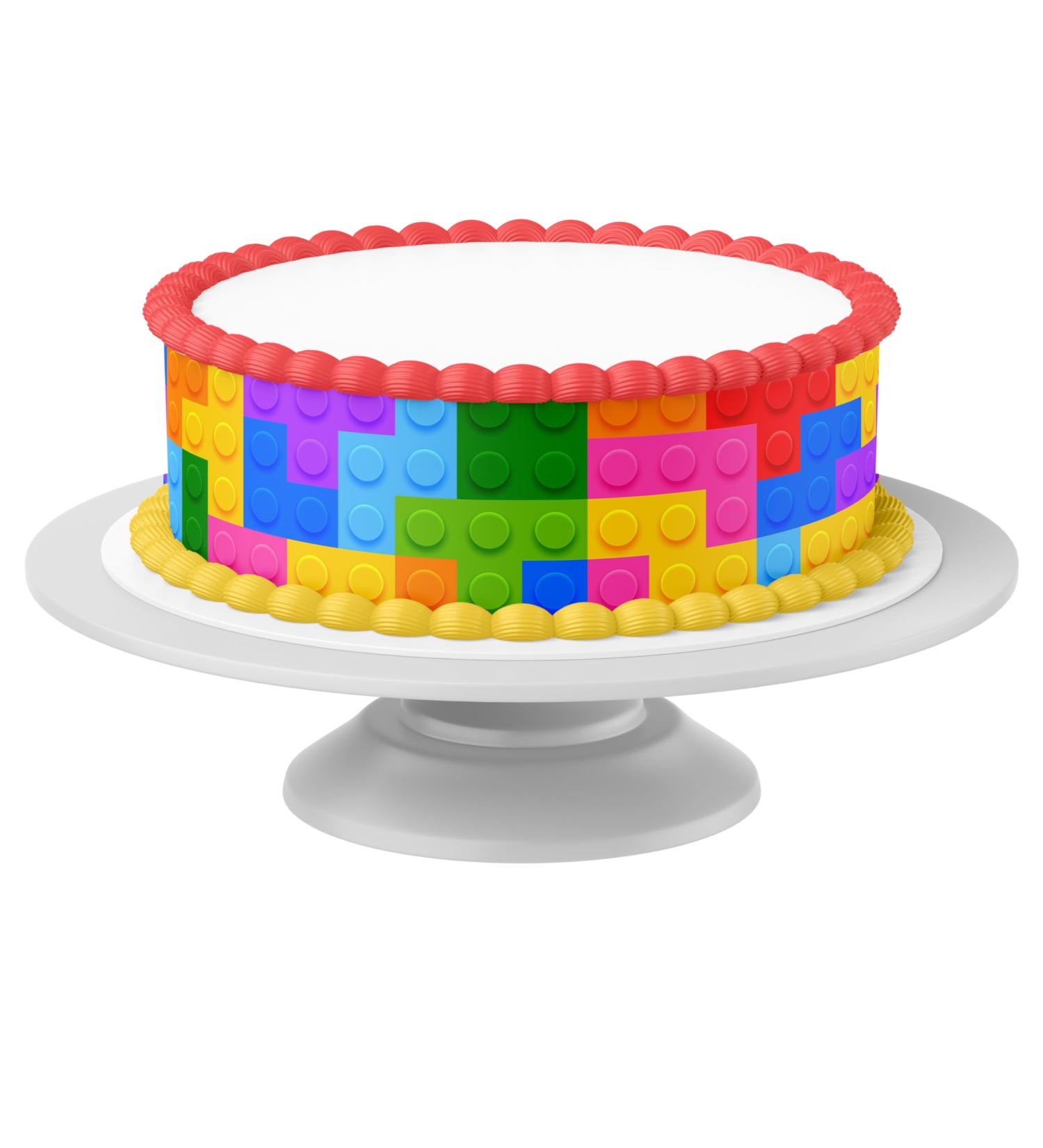 Edible Cake Ribbon Building Blocks - 4 Pieces (24cm x 5cm) for Creative Cake Decoration - Perfect for Cakes up to 30cm - Buy Online on GoSupps.com