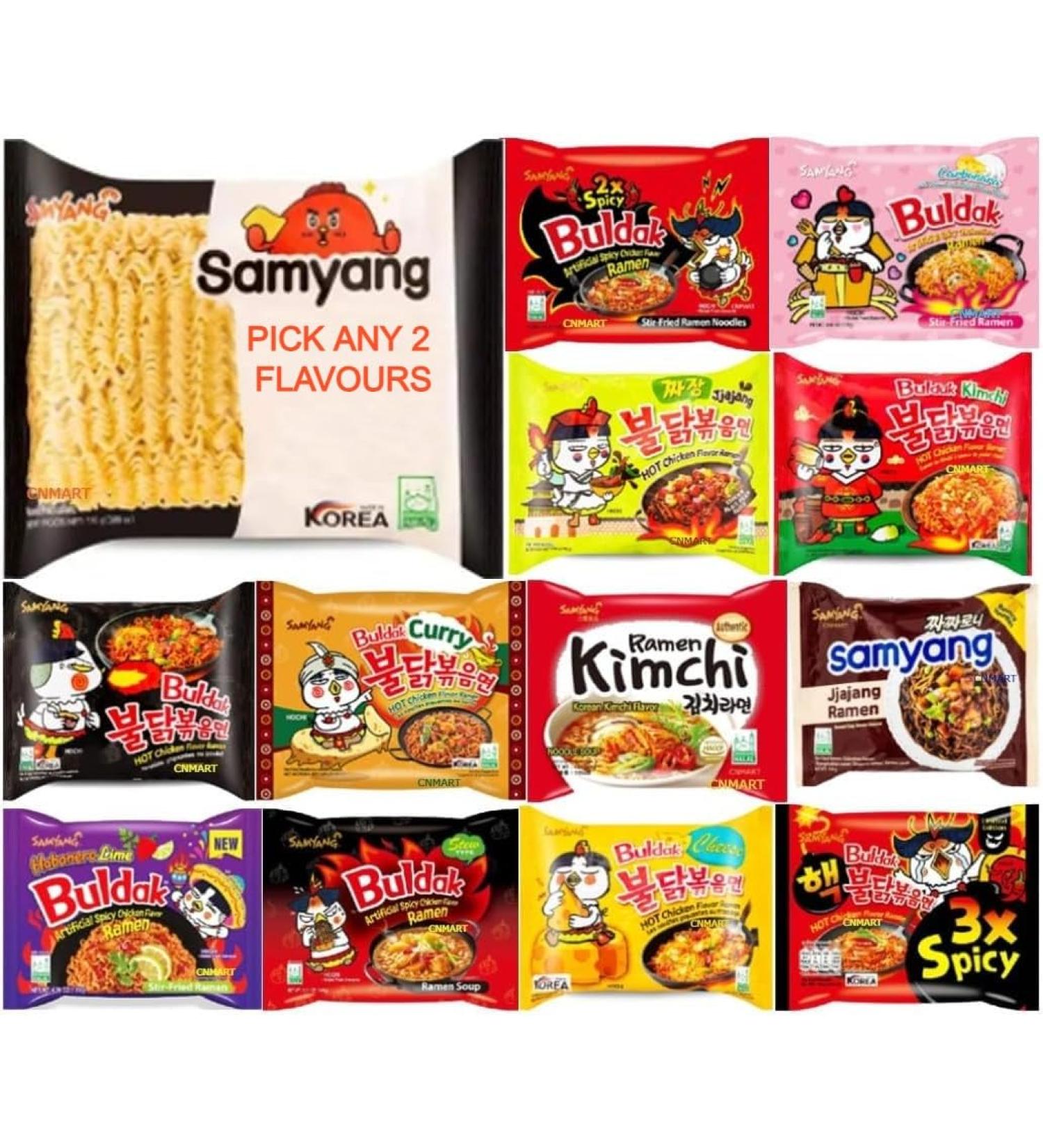 Samyang Hot Chicken Noodles Korean Ramen (Pack of 10) Pick Any 2 Customised Flavours - Buy Online on GoSupps.com