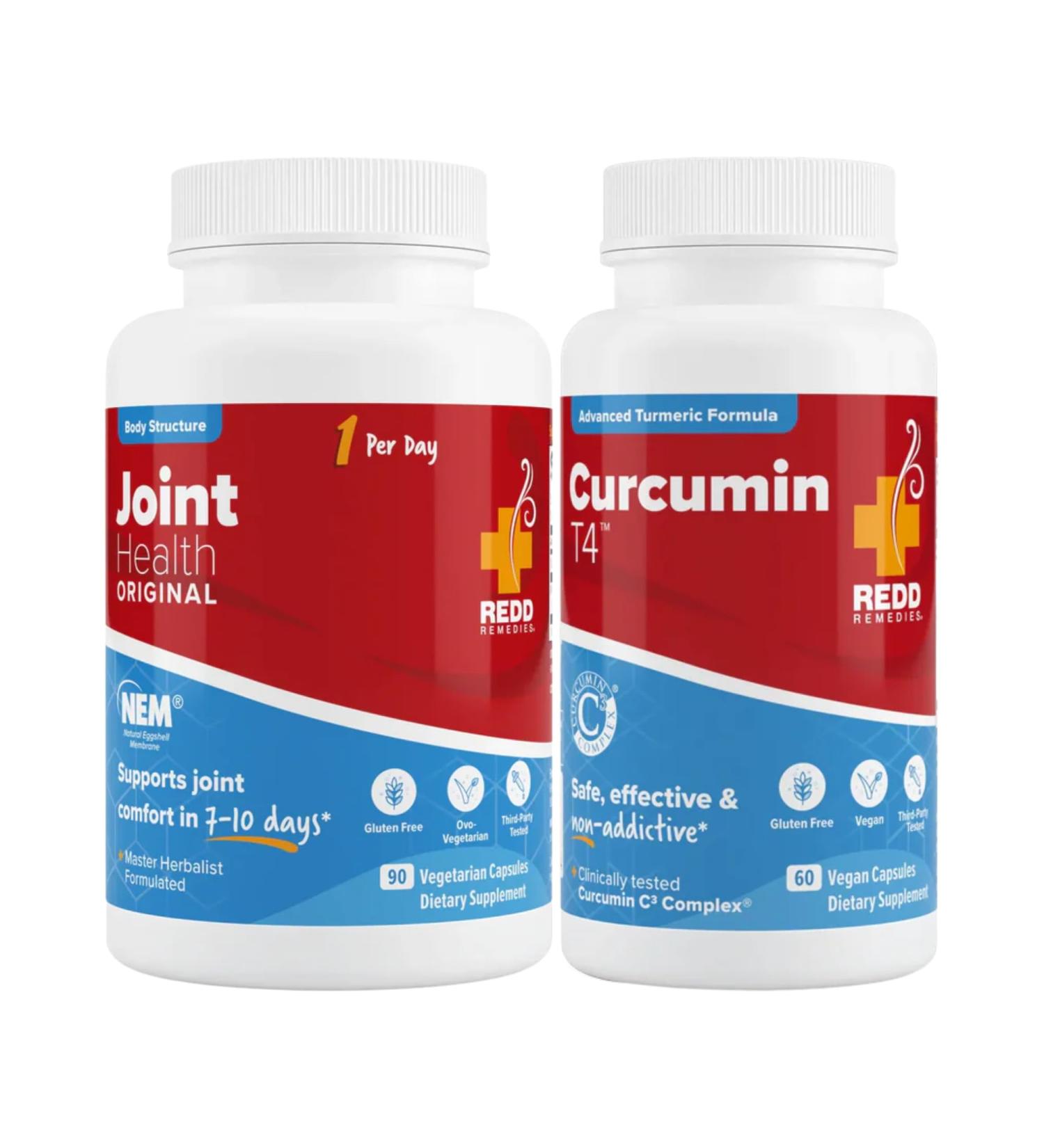 Redd Remedies Joint Health Original 90 Capsules and Curcumin T4 60 Capsules - Buy Online on GoSupps.com