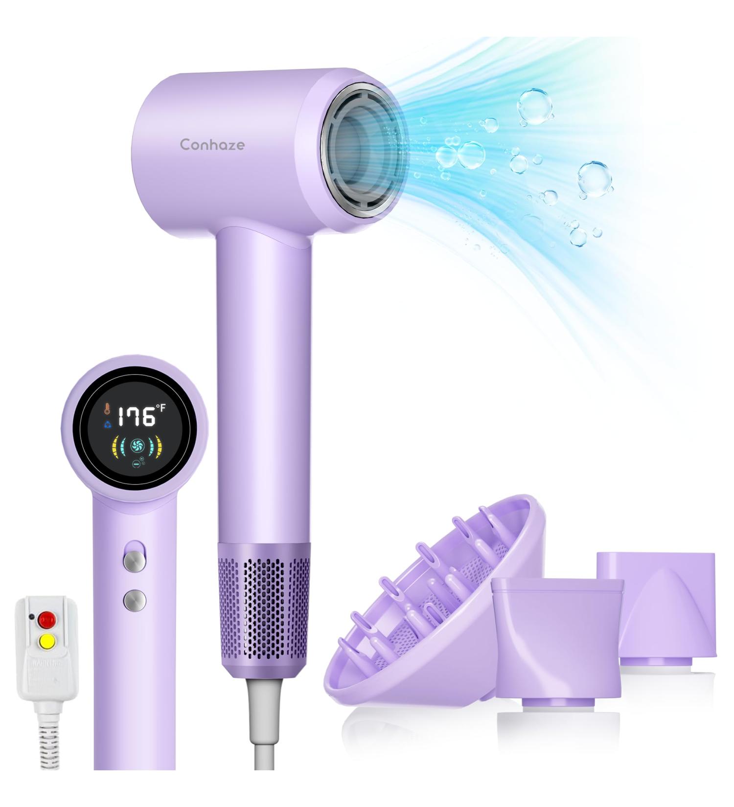 Professional Ionic Diffuser Hair Dryer | High-Speed 110 000 RPM Blow Dryer for Curly Hair | Lightweight Low Noise Travel Hairdryer - Upgrade Your Home Salon Experience - Buy Online on GoSupps.com