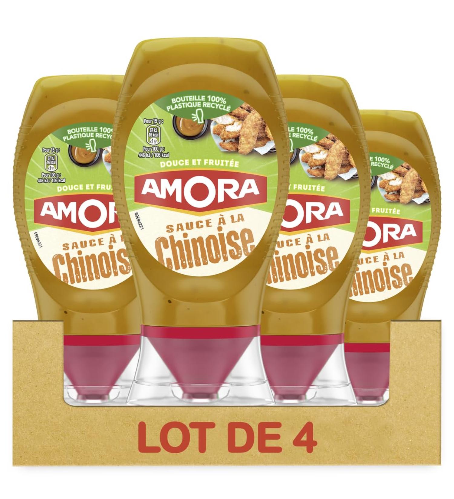 Amora Chinese Sauce - Sweet & Fruity - Pack of 4 bottles of 280g - Buy Online on GoSupps.com