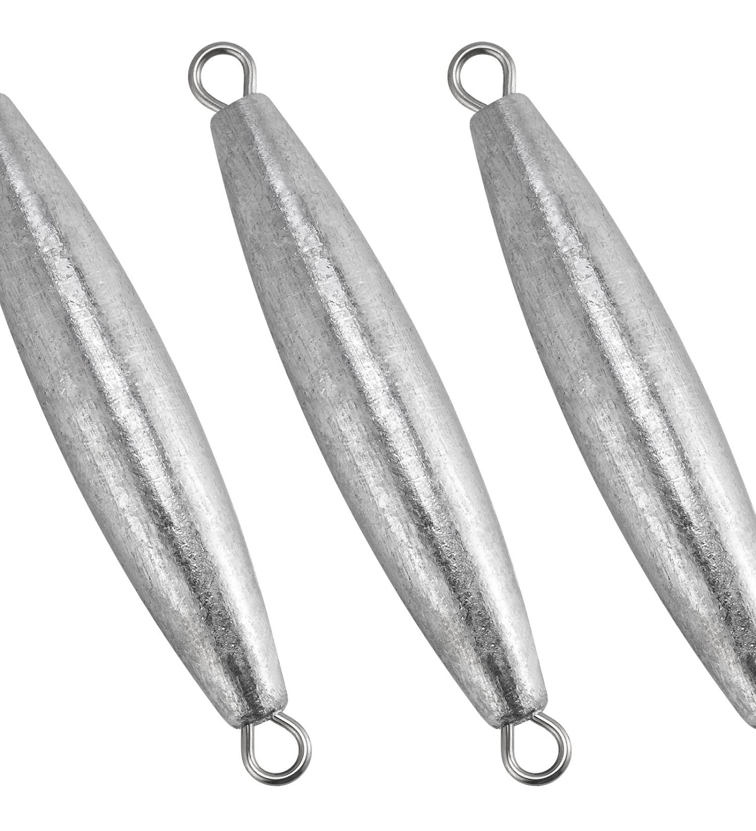 Dr.Fish 5 Pack Torpedo Lead Inline Fishing Sinkers 1oz-8oz - Bottom Fishing Weights for Freshwater - Double Ring Design - 5pcs 2oz-5 Pack - Buy Online on GoSupps.com