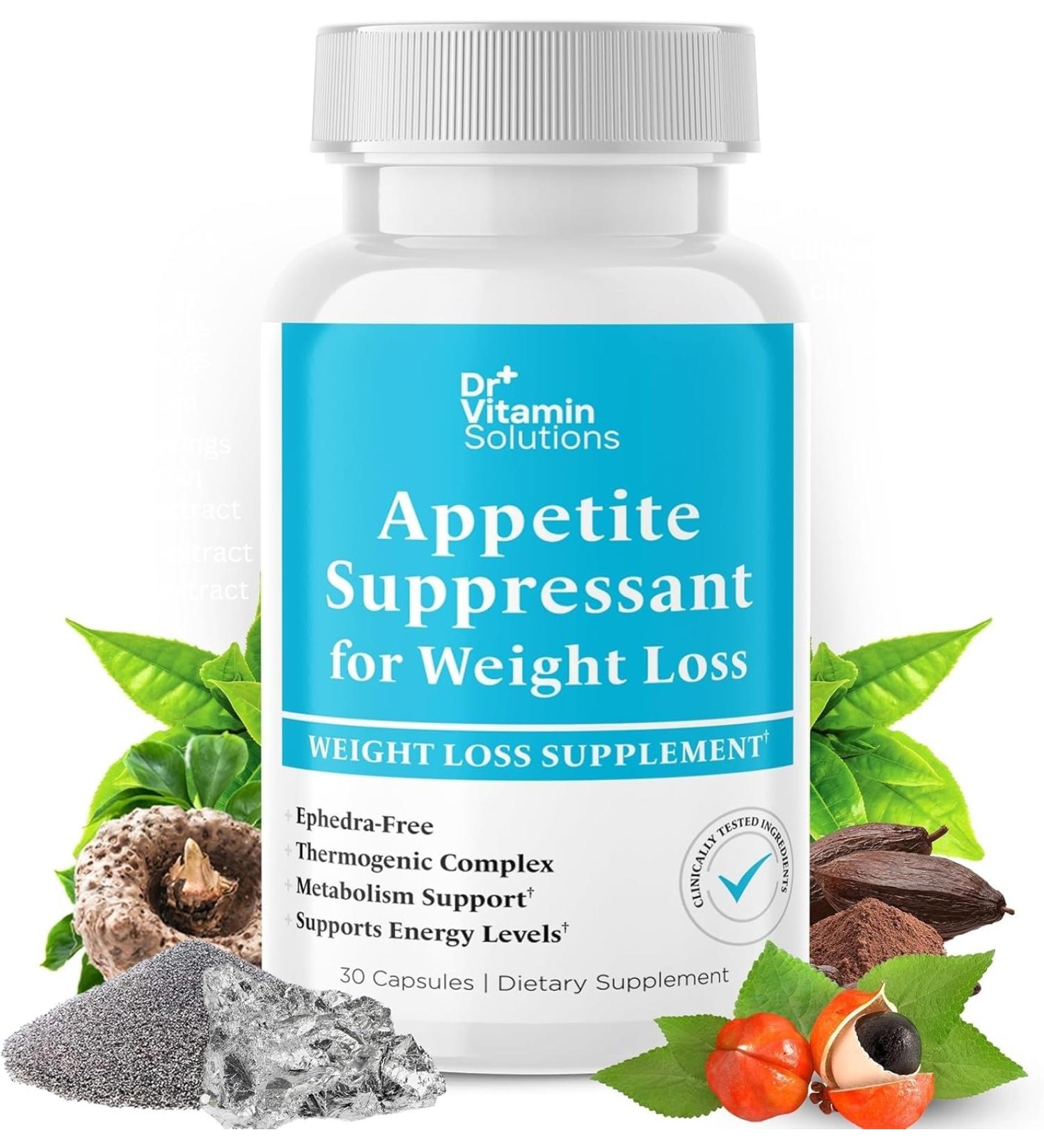 Appetite Suppressant for Weight Loss - Pills for Women w/ Garcinia, Ginger root, Guarana - Fat Burners, Metabolism Booster for Women & Men (1 Bottle, 30 Capsules) 30 Count (Pack of 1) - Buy Online on GoSupps.com