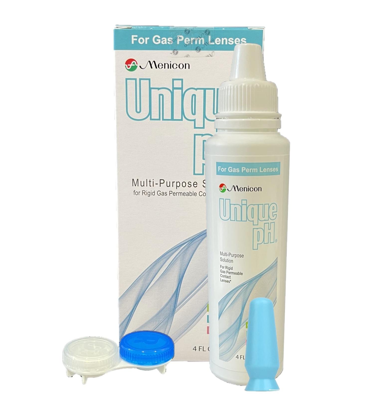 Menicon Unique pH Multi-Purpose Saline Solution 4 Oz + DMV Scleral Cup Large Contact Lens Handler - Bundle - Buy Online on GoSupps.com