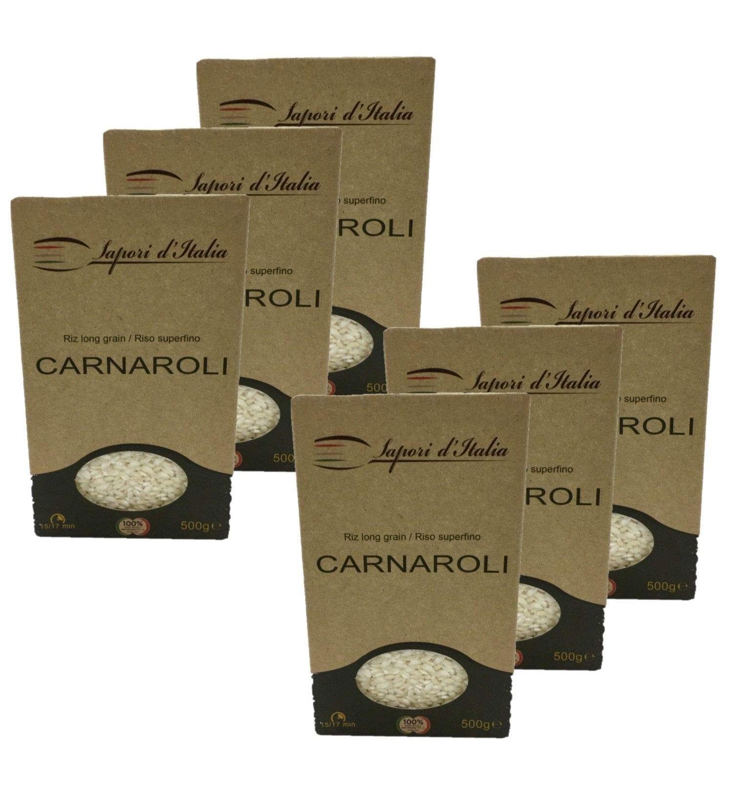 Sapori d'Italia Lot of 6x Carnaroli Long Rice - Italy - Italian Flavors - Box 500g