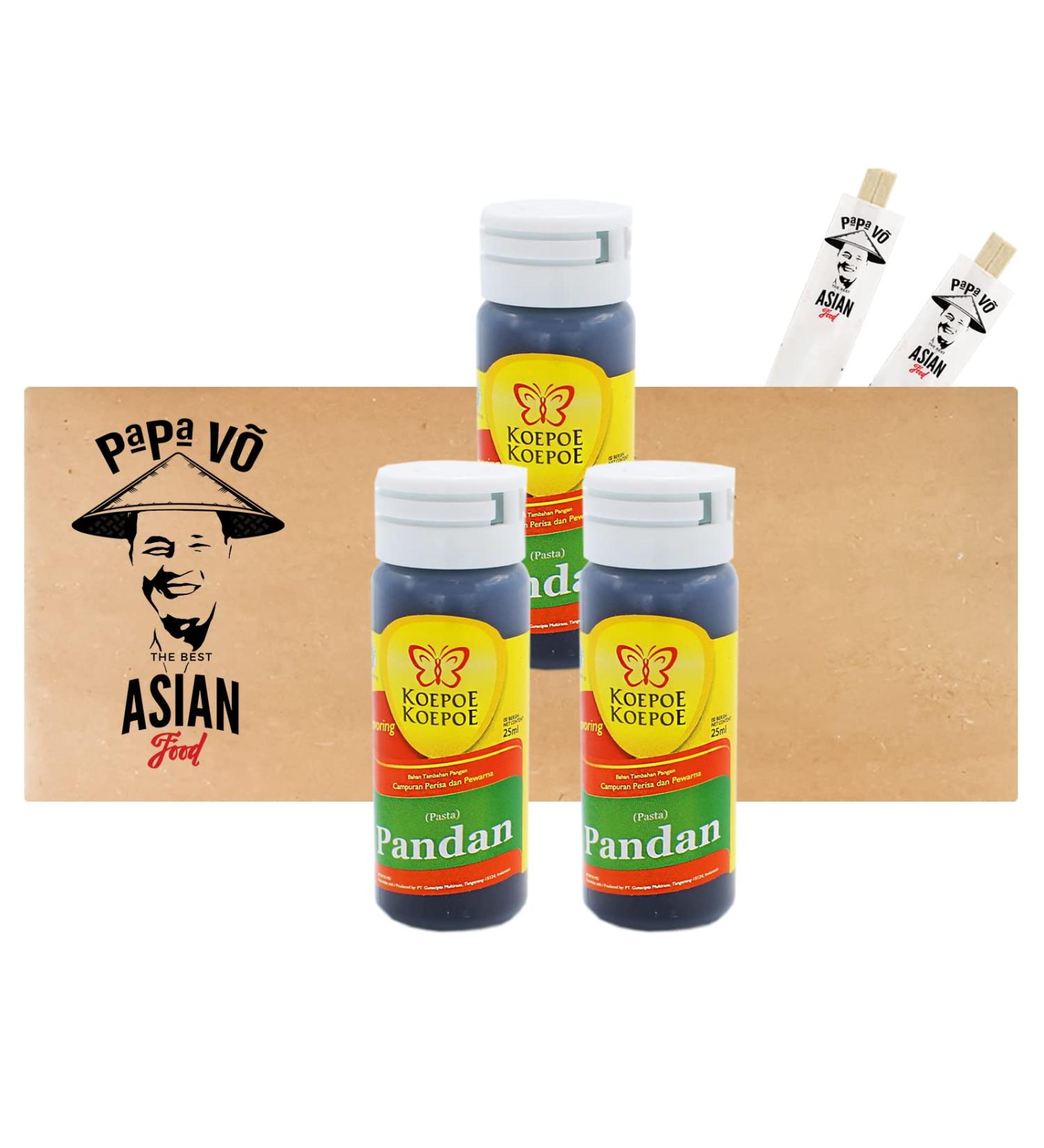 Pack of 3 (3x25ml) Koepoe Pandan Paste (Papa Vo )