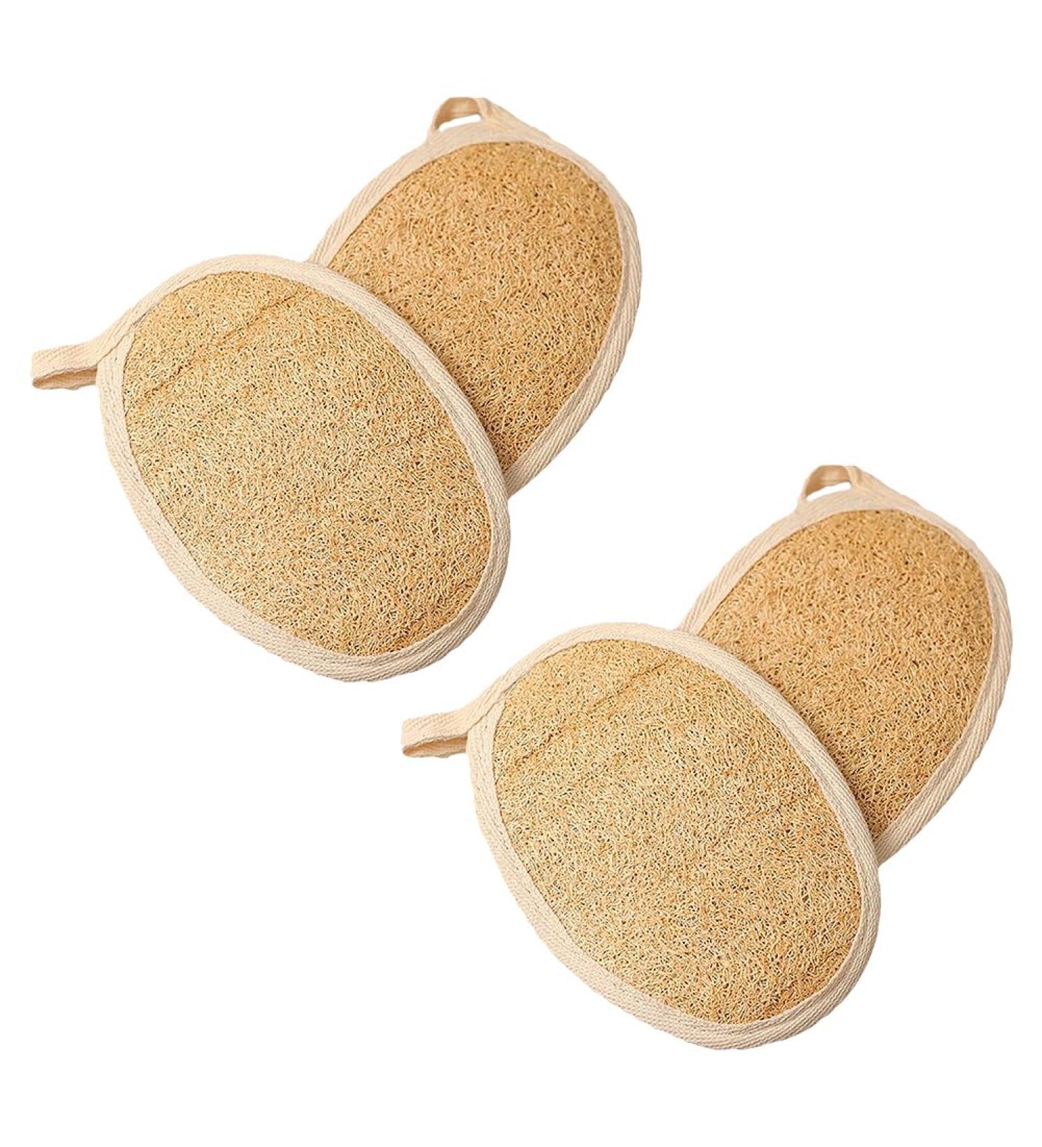 4 Pcs Natural Loofah Sponges | Exfoliating Body Scrubbers for a Refreshing Shower Experience - Buy Online on GoSupps.com