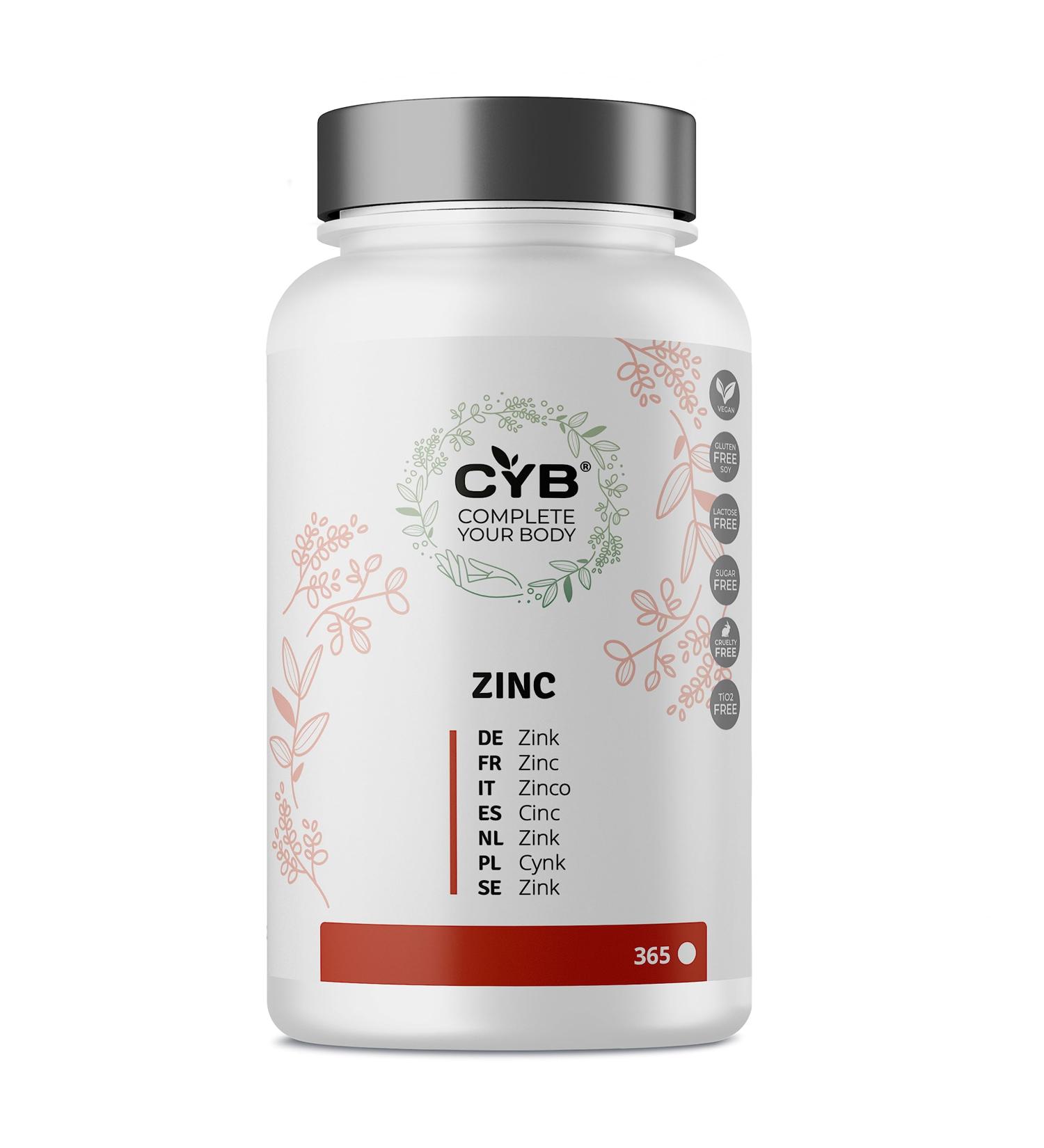 CYB Zinc 25mg High Dose Gluconate Tablets - 1 Year Supply - Vegan Daily Supplement - Buy Online on GoSupps.com