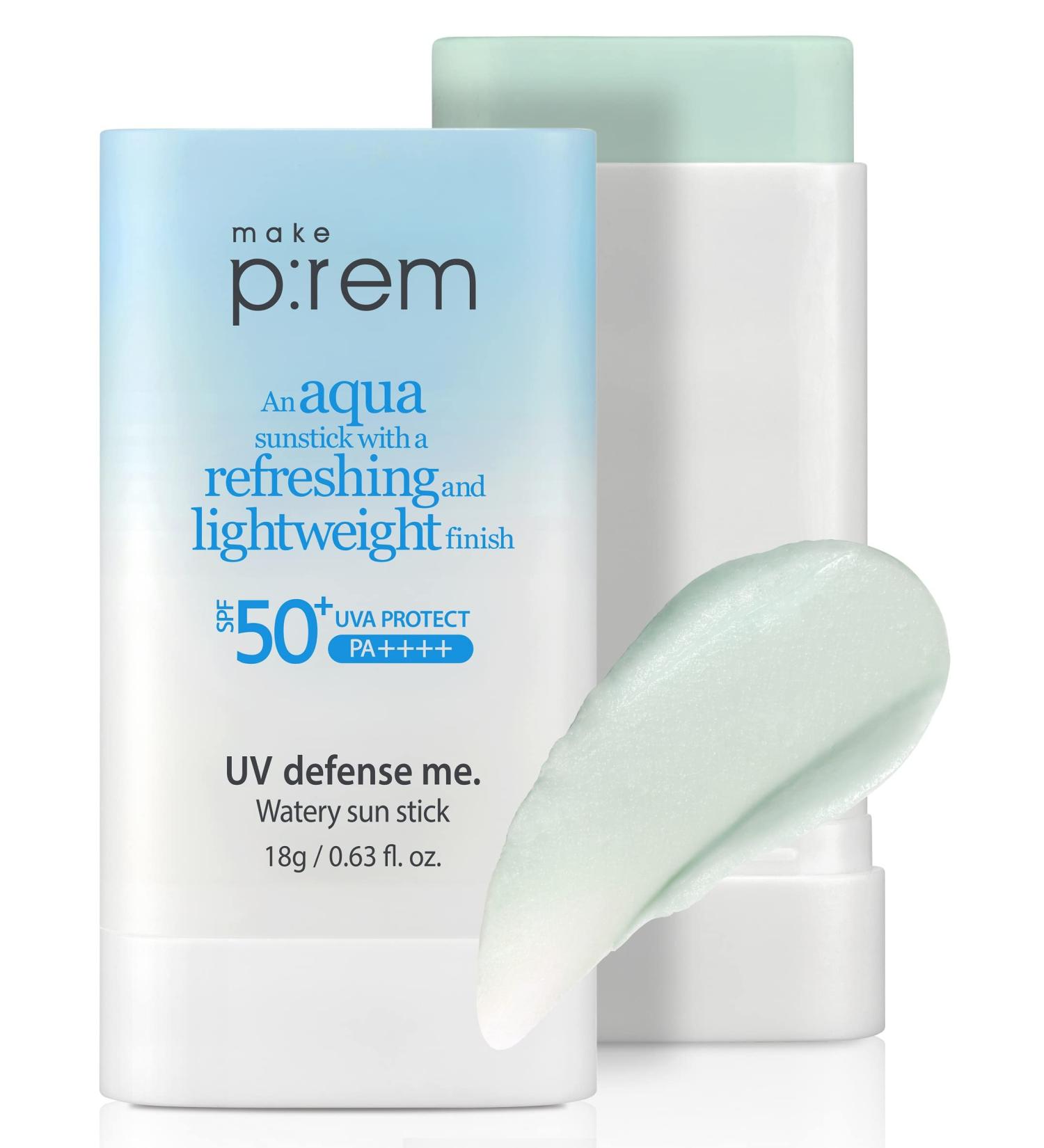 MAKEPREM UVA UVB Defense Me Sun Stick SPF 50+ PA++++ 0.63 Fl Oz - Reef-safe, Ocean Friendly Sunblock for Body & Face - Buy Online on GoSupps.com
