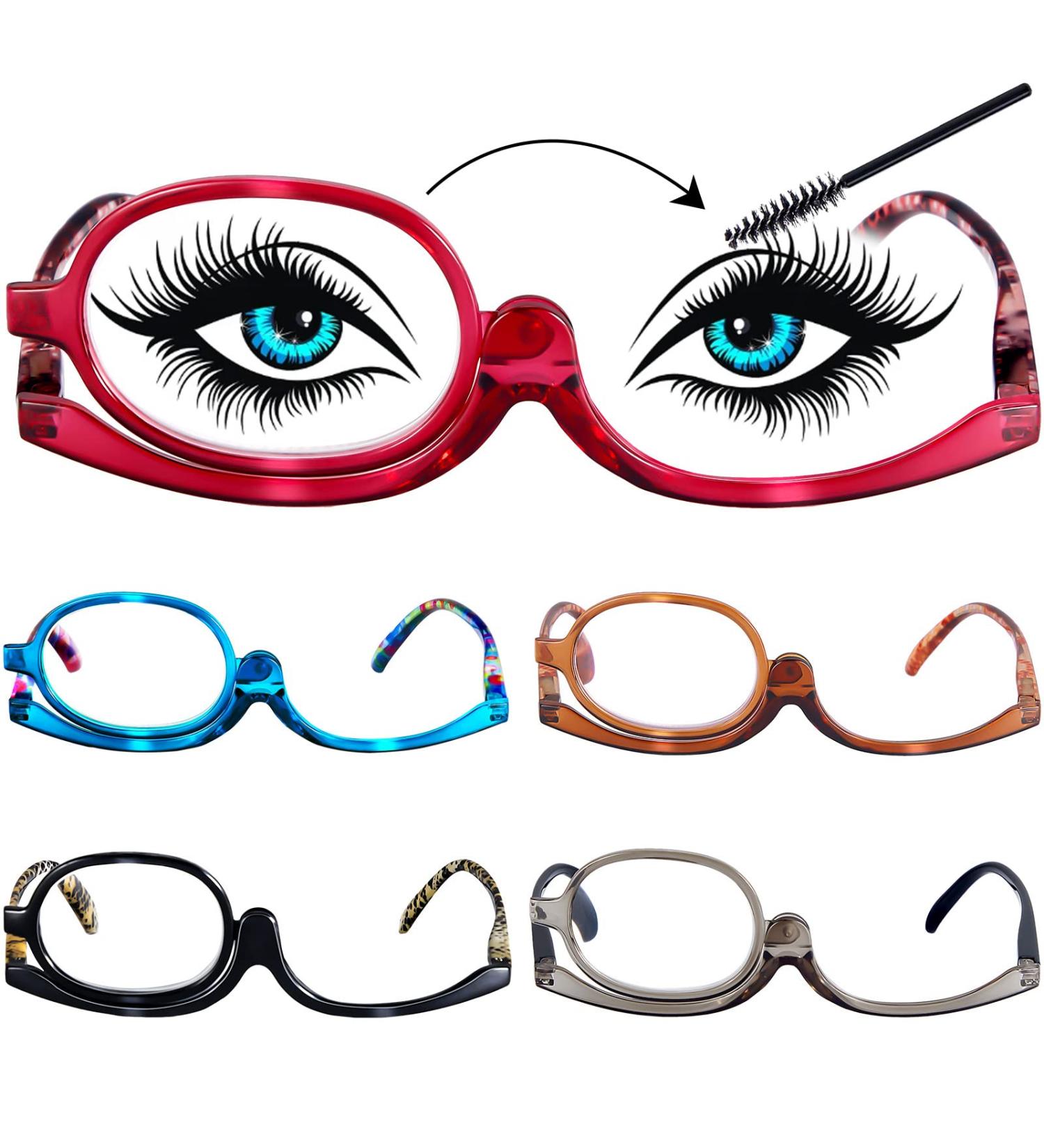 Dunzy 5 Pairs Magnifying Makeup Glasses for Women - Flip Down Cosmetic Reading Spectacles +2.50 - Buy Online on GoSupps.com