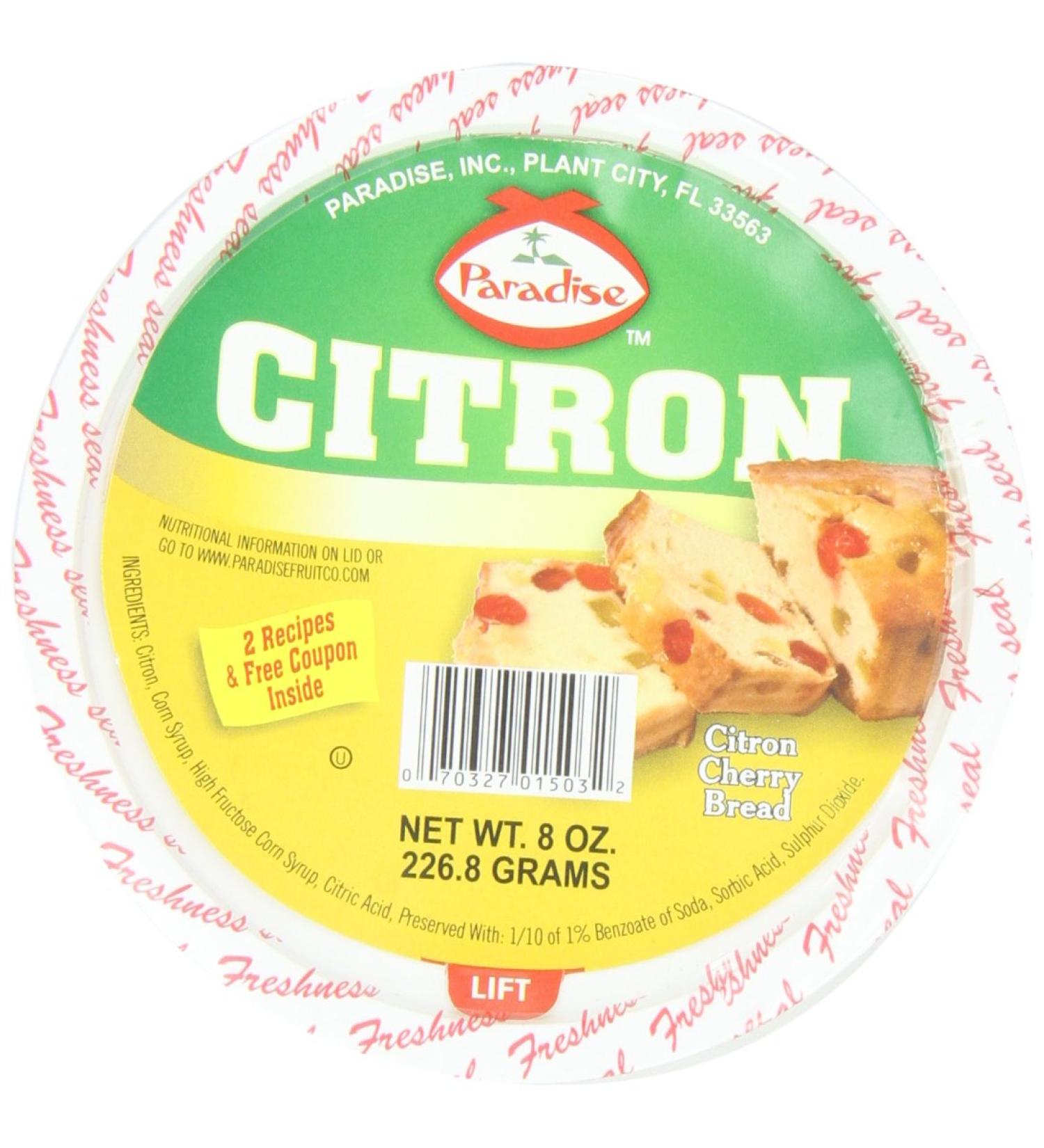 Paradise Diced Citron - 8 oz | Premium Quality Citron for Baking and Cooking - Buy Online on GoSupps.com