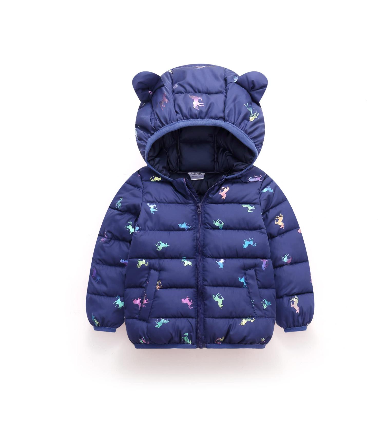 Kids Hooded Winter Puffer Jacket | Toddler Waterproof Coat | Lightweight & Warm | Boys Girls 12-18 Months - Blue - Buy Online on GoSupps.com