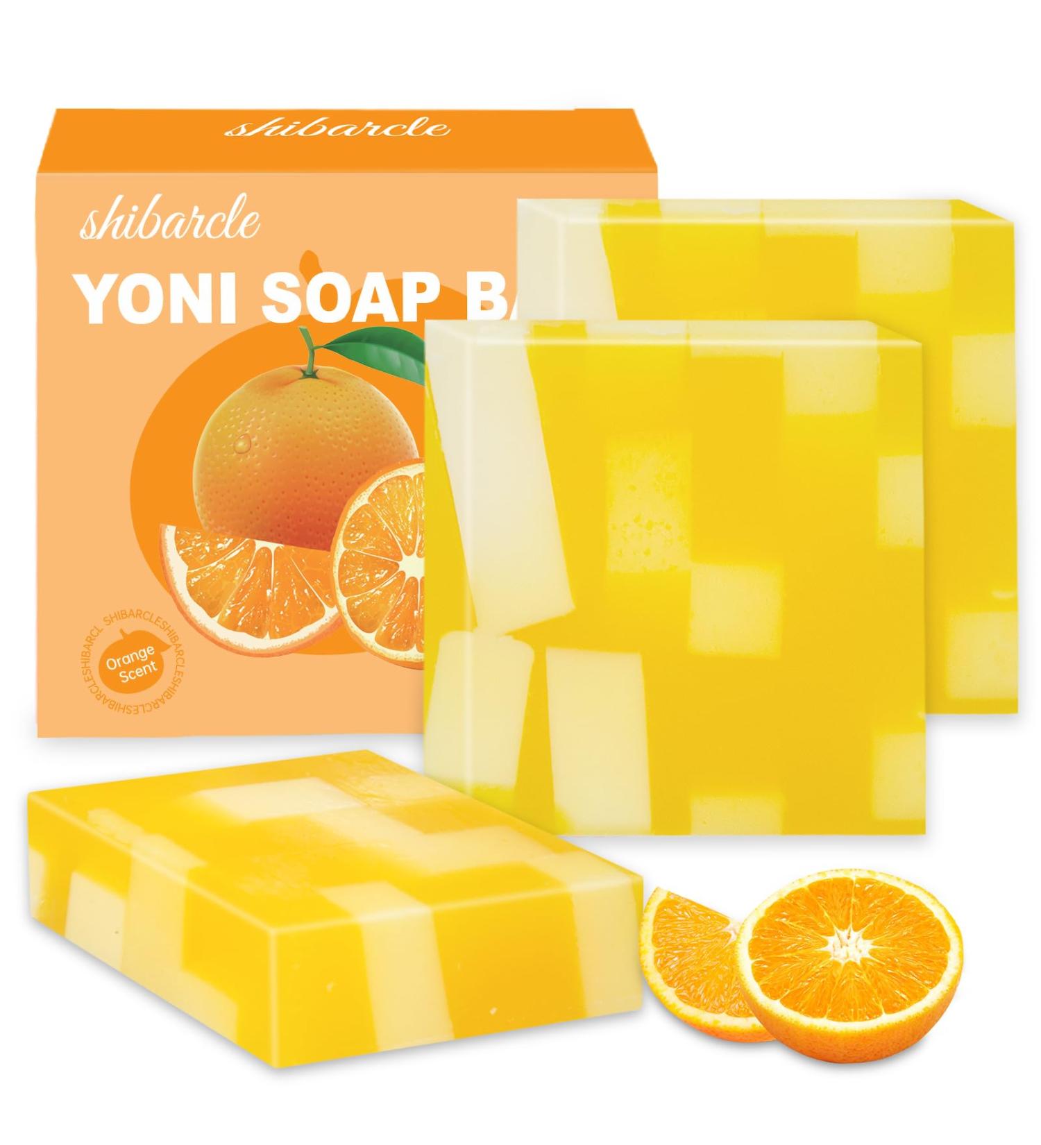 3 PCS Natural Yoni Soap Bar for Women | pH Balance Feminine Wash | Organic Orange Scent Body Soap | Handmade Vaginal Deodorant & Body Wash - Buy Online on GoSupps.com