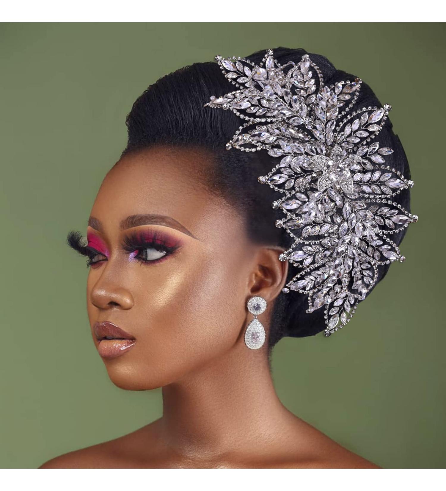 ULAPAN Rhinestone Bridal Headband - Silver Wedding Hair Accessories for Women and Girls - Buy Online on GoSupps.com