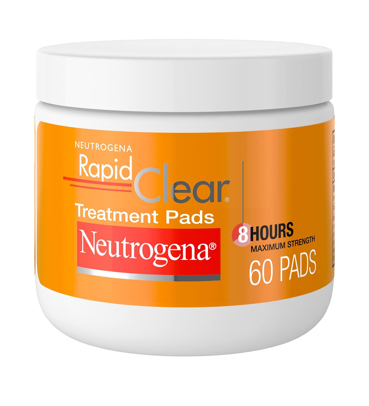 Neutrogena Rapid Clear 2% Salicylic Acid Acne Face Pads - 60 Ct Pack - Oil-Free Treatment for Acne-Prone Skin - Buy Online on GoSupps.com