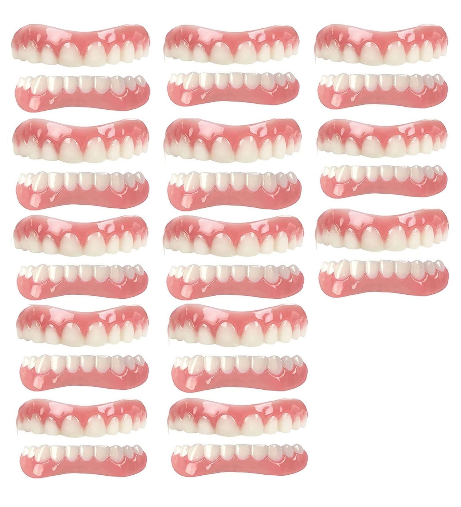 Xzlzmd Reversible Upper & Lower Jaw Dentures | Cosmetic Veneer Teeth Prosthesis - 13 Pairs for a Perfect Smile - Buy Online on GoSupps.com