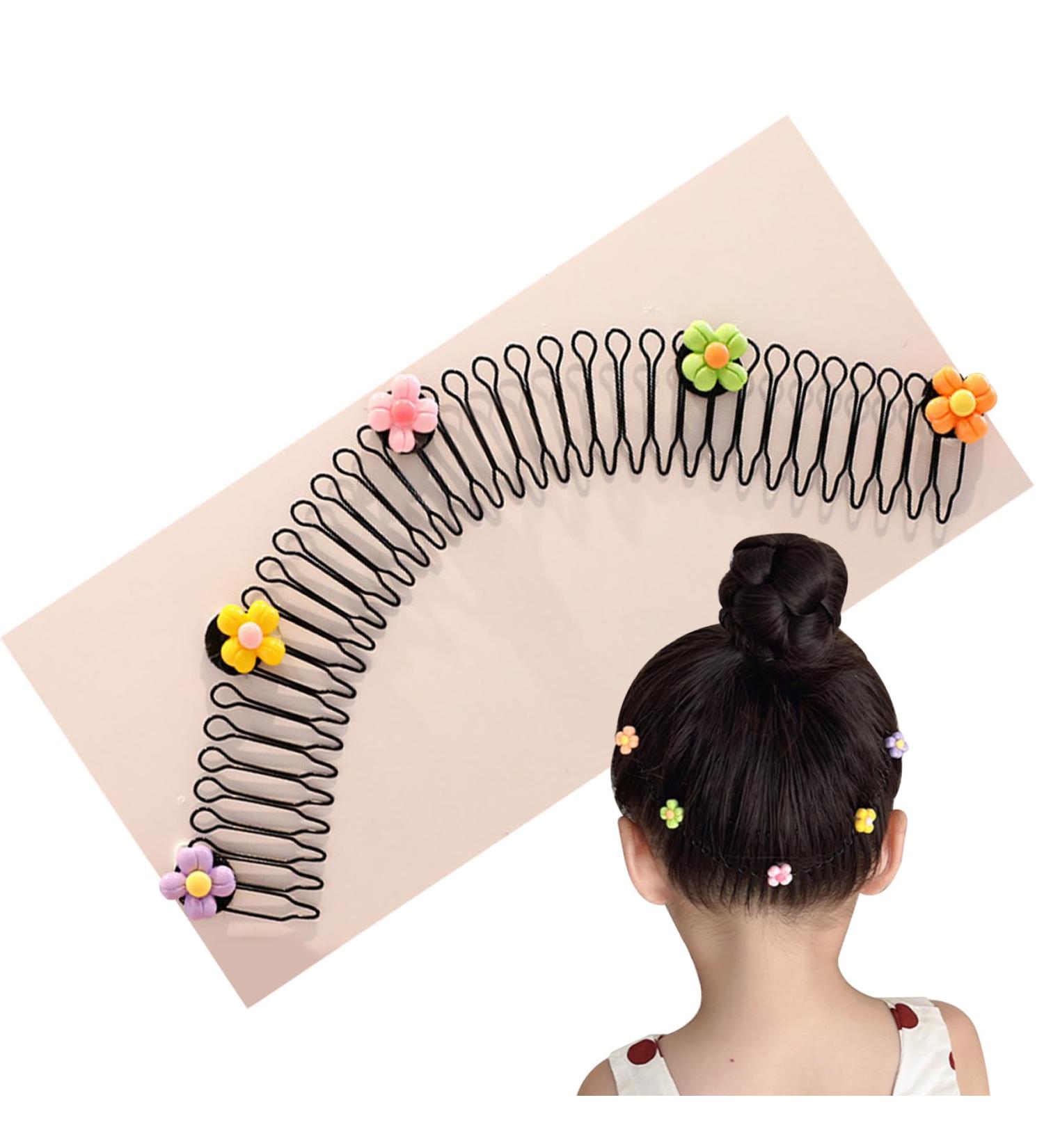5pcs Hair Clips Stretchable Invisible Hair Clips 7.5" Wide Hair Holder U Shape Hair Finishing Fixer Comb Sets Extended Hair Combs Flower Beauty Supplies - Buy Online on GoSupps.com