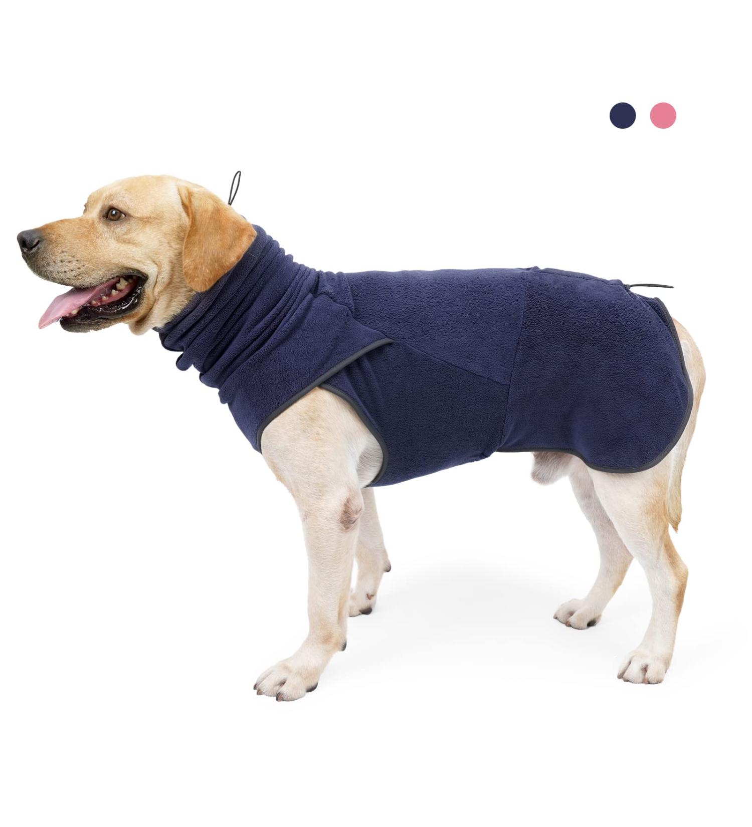 Buy Lianzimau Large Dog Fleece Sweater - Warm Winter Coat for Small & Medium Dogs - Cozy Dog Jacket (1 Pack) - Blue - Buy Online on GoSupps.com