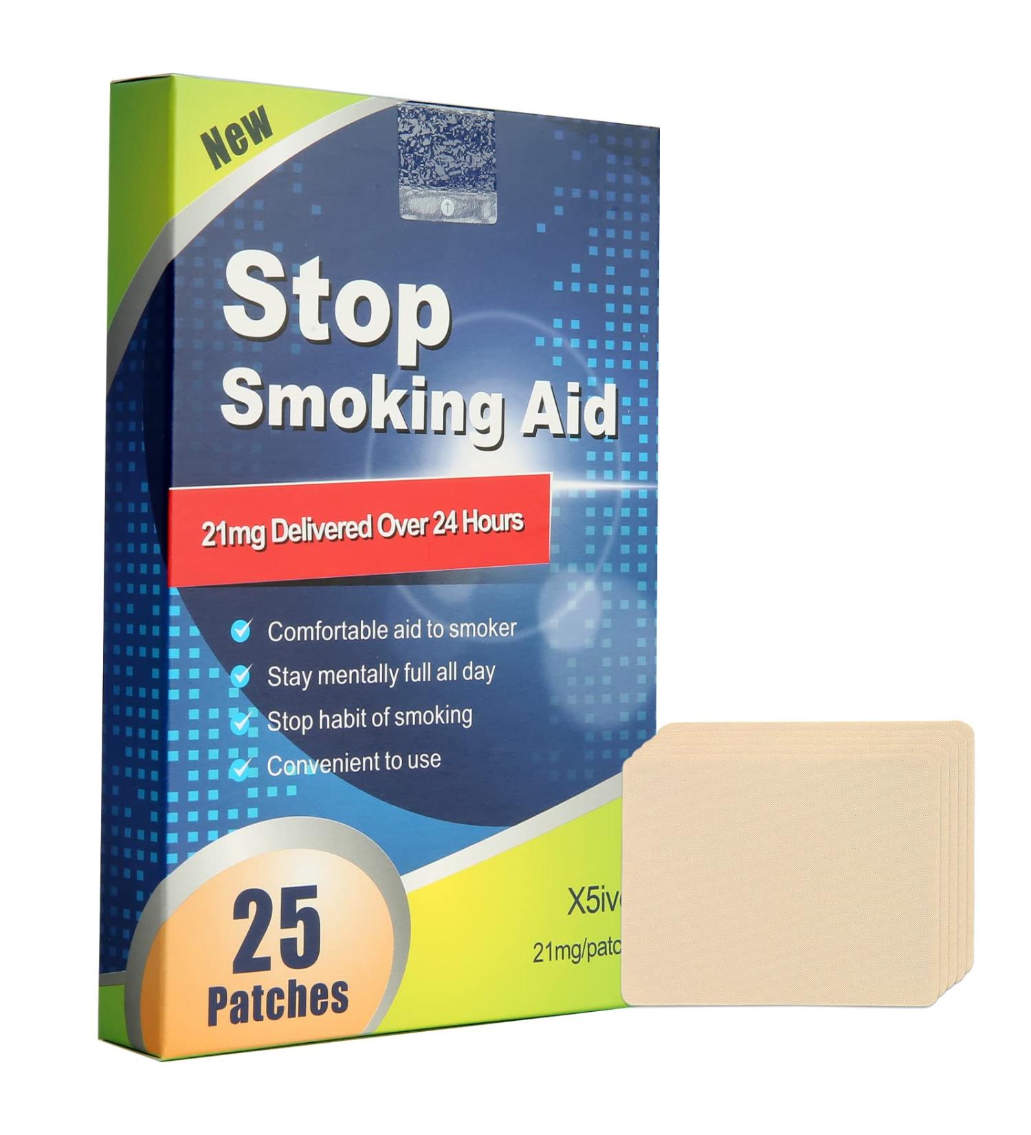 X5ive Stop Smoking Patches Step 1-3 | 25 Nicotine Transdermal Patches for Easy & Effective Quit Smoking - Buy Online on GoSupps.com