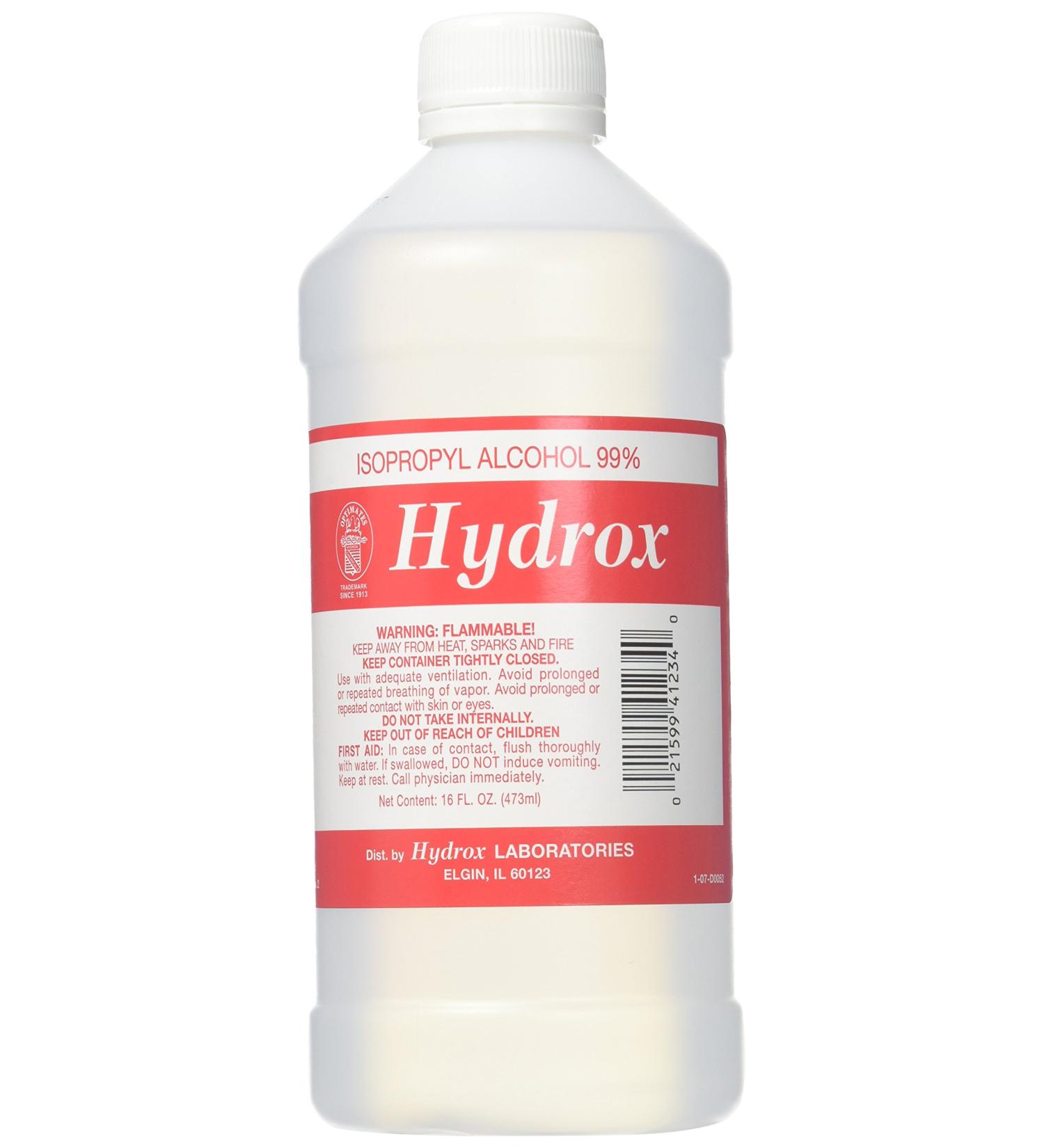 Hydrox Alcohol 99% Isopropyl Pint 16 oz Pack 2