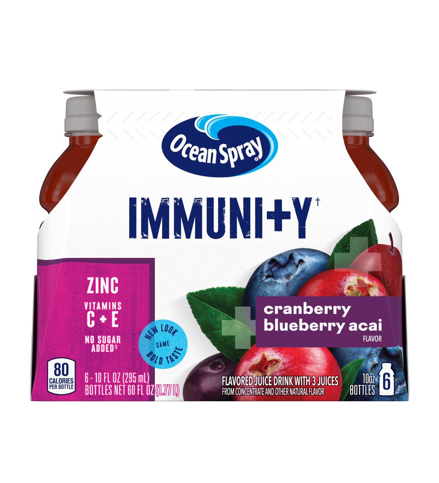 Ocean Spray Immunity Lot de 6 jus d'a a aux canneberges et aux bleuets 38 ml - Buy Online on GoSupps.com