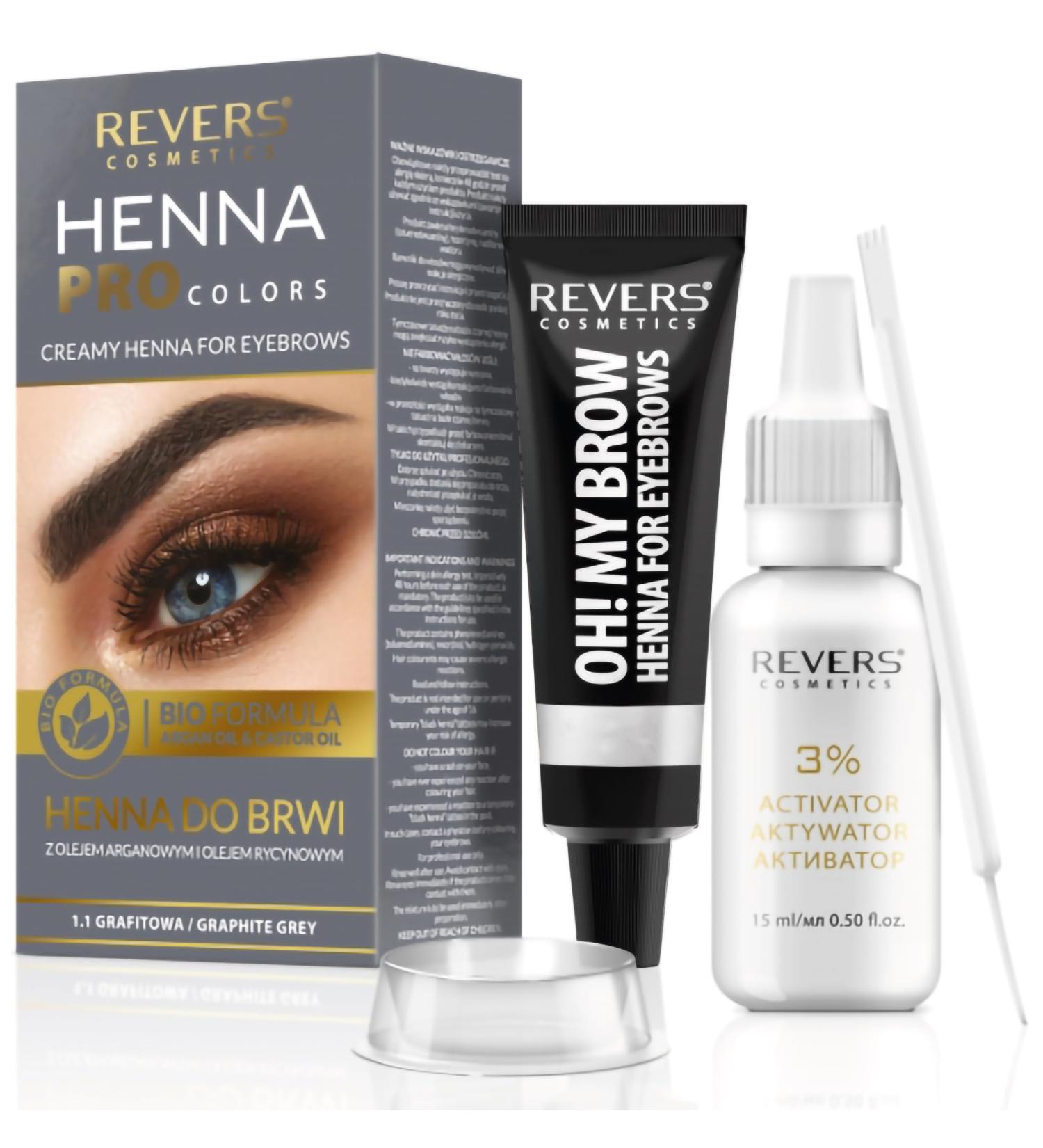Buy REVERS COSMETICS Eyebrow Color Graphite Gray Kit | Argan & Castor Oil | International Shipping Available - Buy Online on GoSupps.com