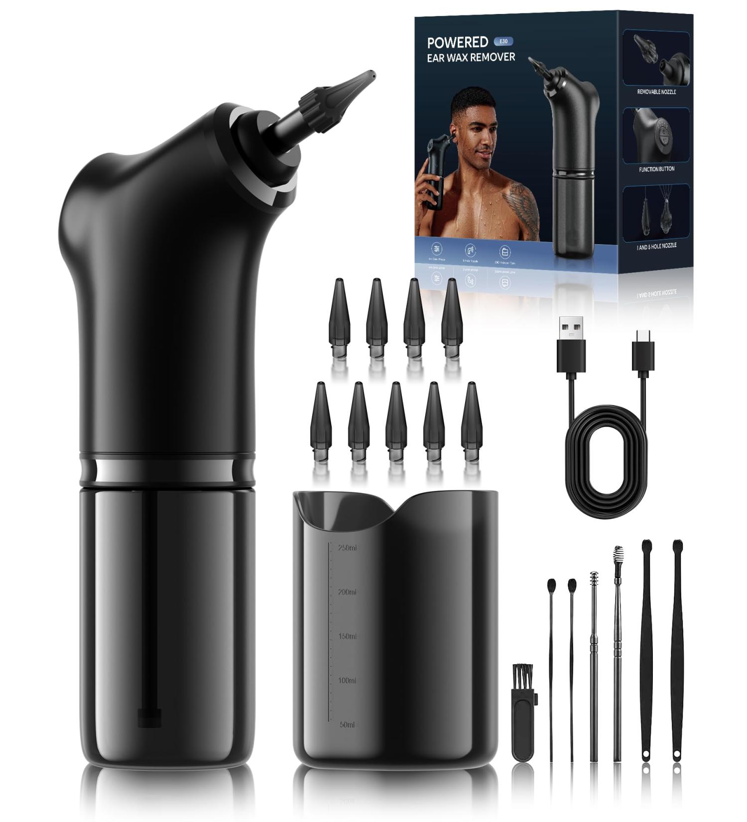 Ear Wax Removal - Electric Ear Wax Removal Kit - Ear Cleaner with 4 Cleaning Modes for Safe and efficient Removal of Earwax buildup, Suitable for Both Adults and Children - Buy Online on GoSupps.com